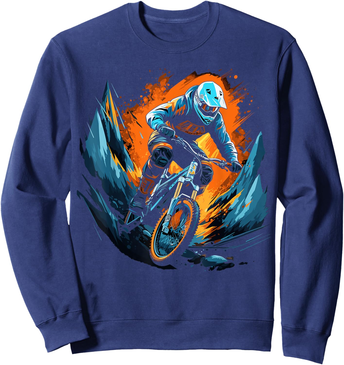 Downhill Biker Fahrrad & MTB Mountainbike Design Sweatshirt - Sweatshirt | Navy