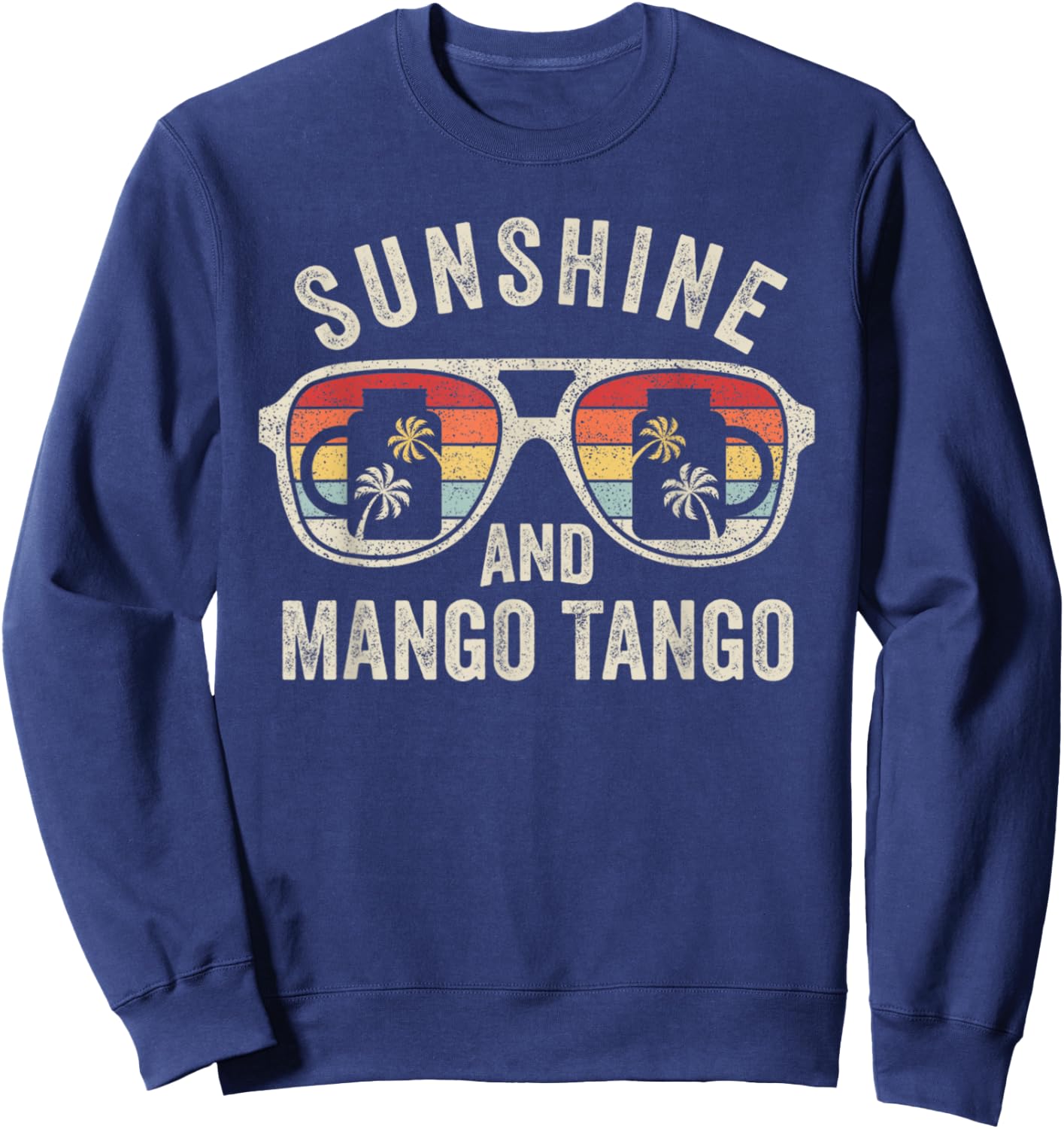 Retro Sunshine And Mango Tango Summer Men Women Juice Sweatshirt - Sweatshirt | Navy