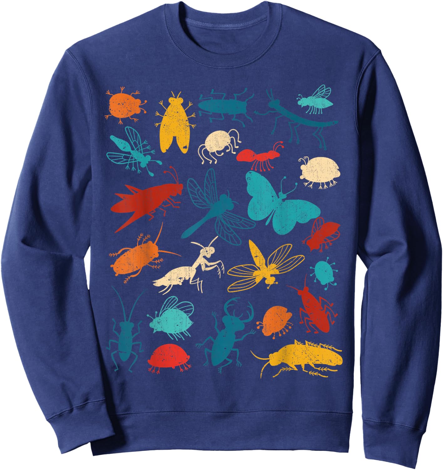 Bunte Insekten Jungen Mädchen Käfer Sweatshirt - Sweatshirt | Navy