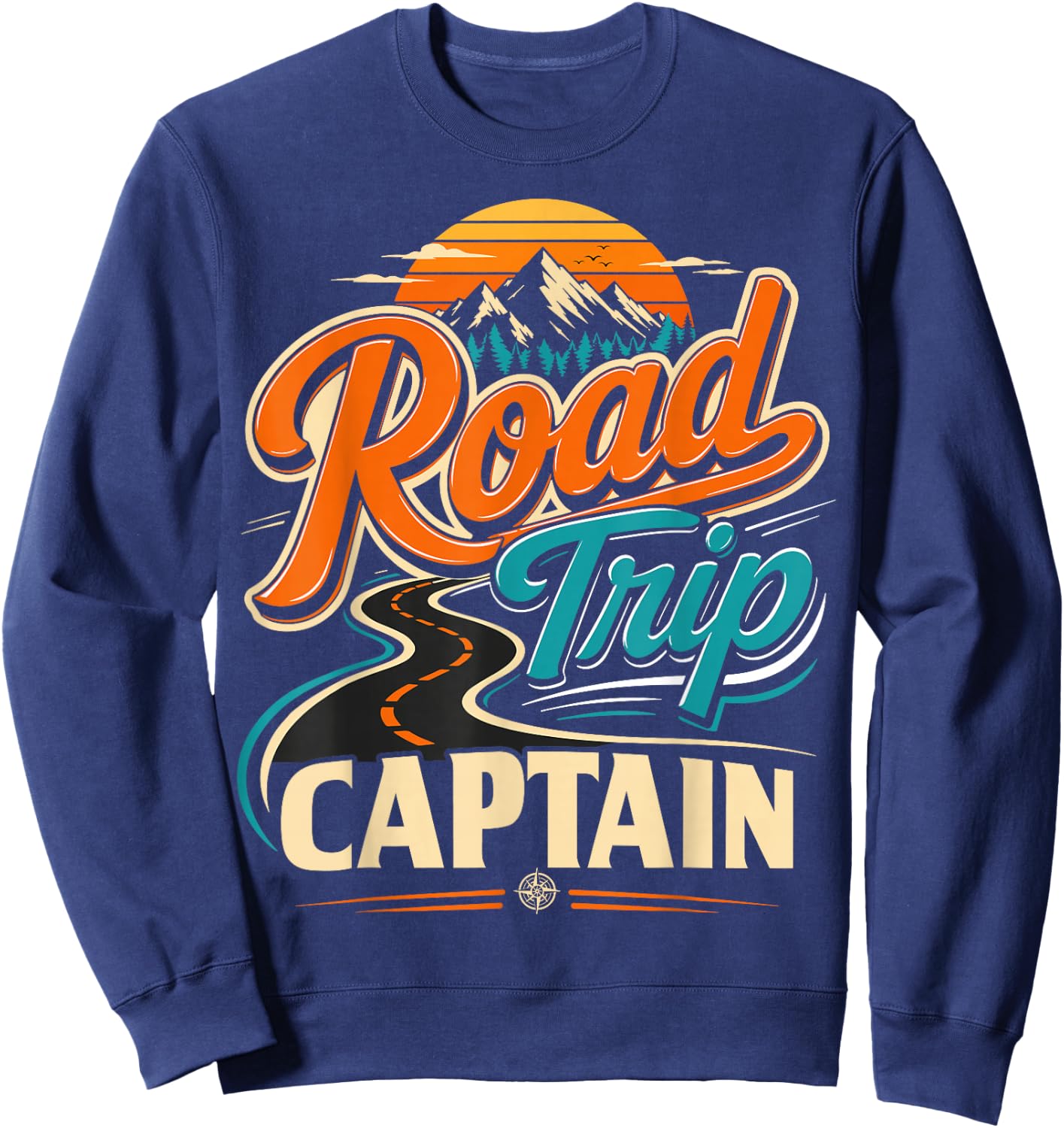 Retro Road Trip Captain Adventure Sweatshirt - Sweatshirt | Navy