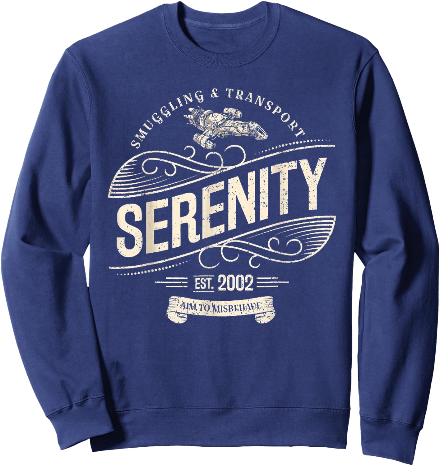 Vintage Serenity Smuggling & Transport Firefly , black Sweatshirt - Sweatshirt | Navy