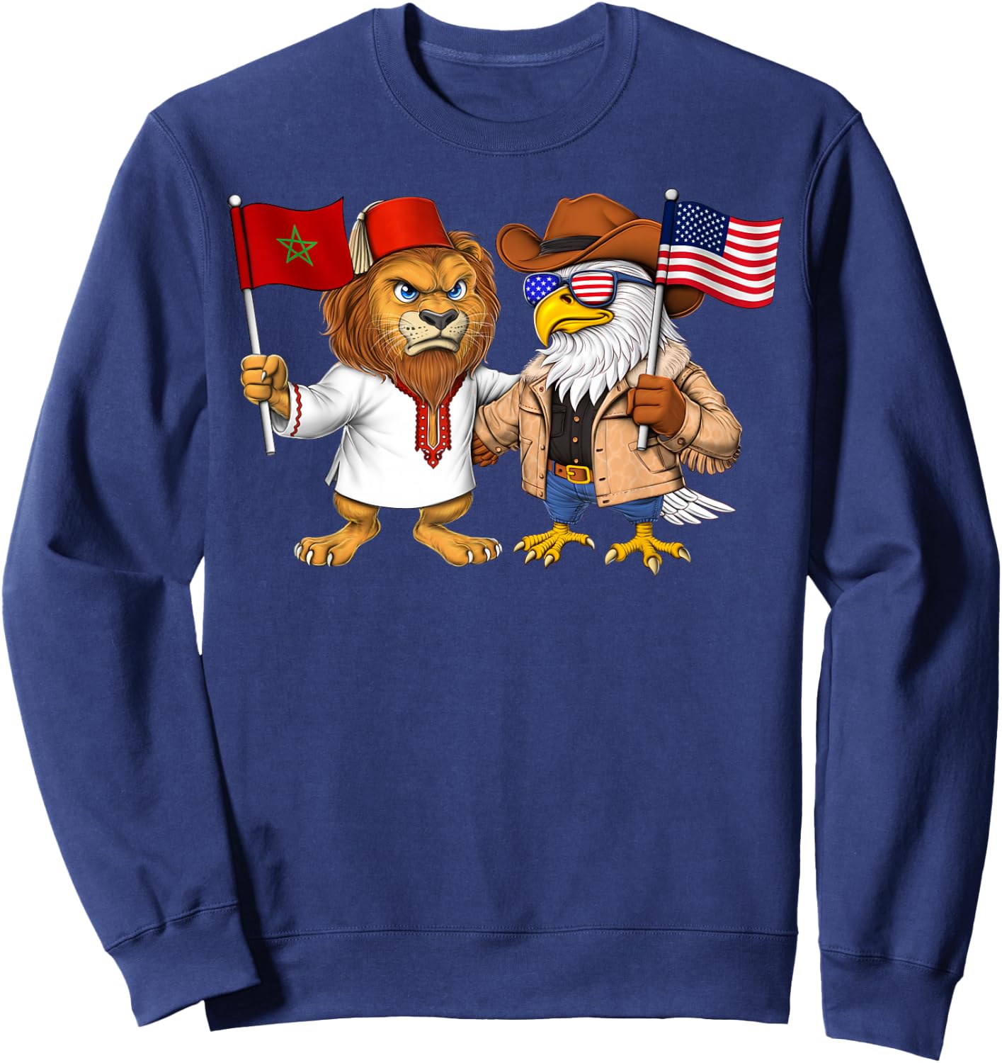 Moroccan American Roots USA Morocco Flag Proud Sweatshirt - Sweatshirt | Navy