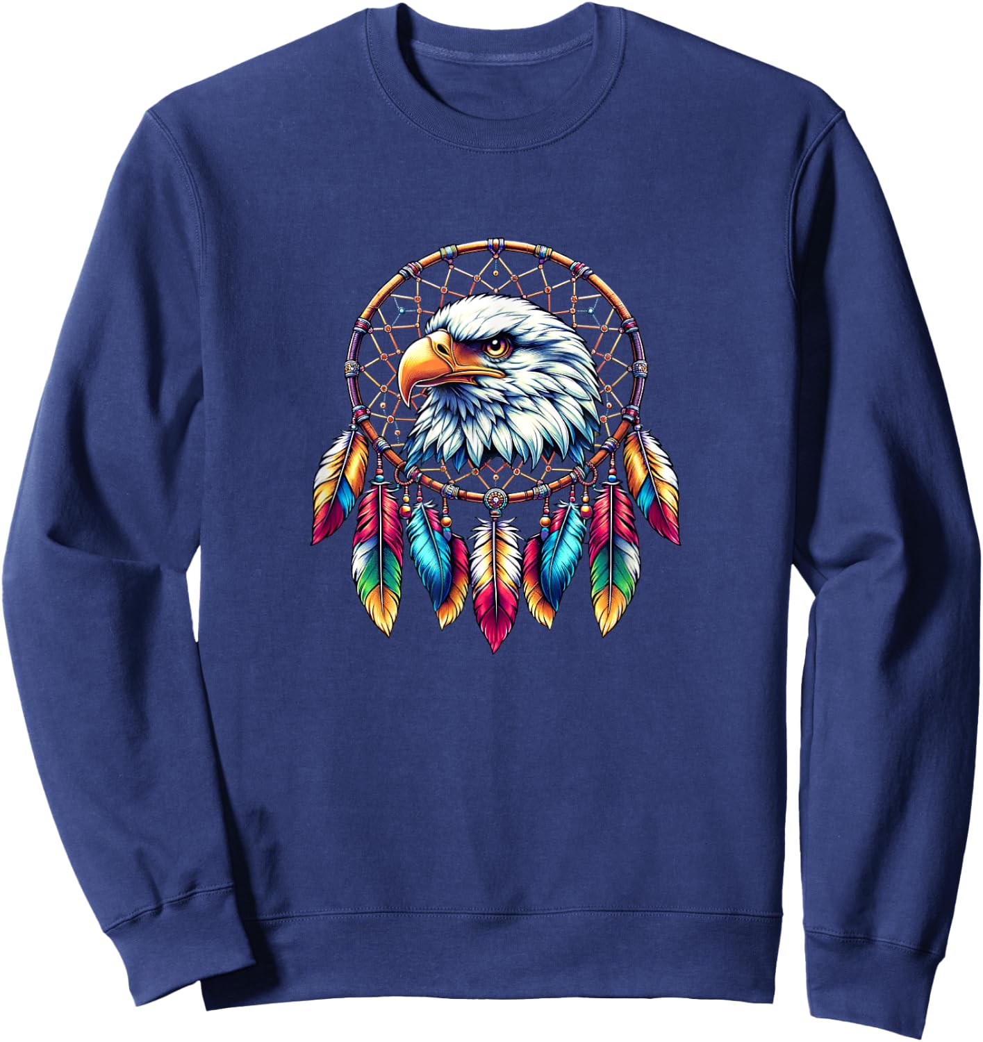 Bald Eagle Dream Catcher - Native American Dreamcatcher Sweatshirt - Sweatshirt | Navy