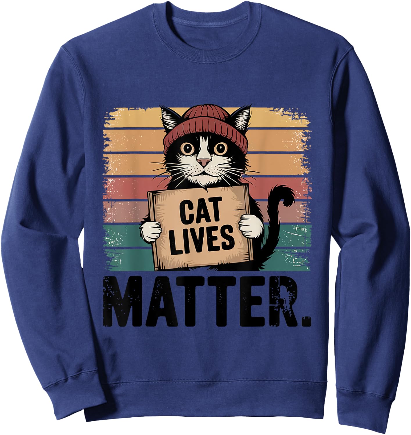 Donald Trump 2024 Cats Lives Matter Please Don't Eat My Cat Men Women Sweatshirt - Sweatshirt | Navy