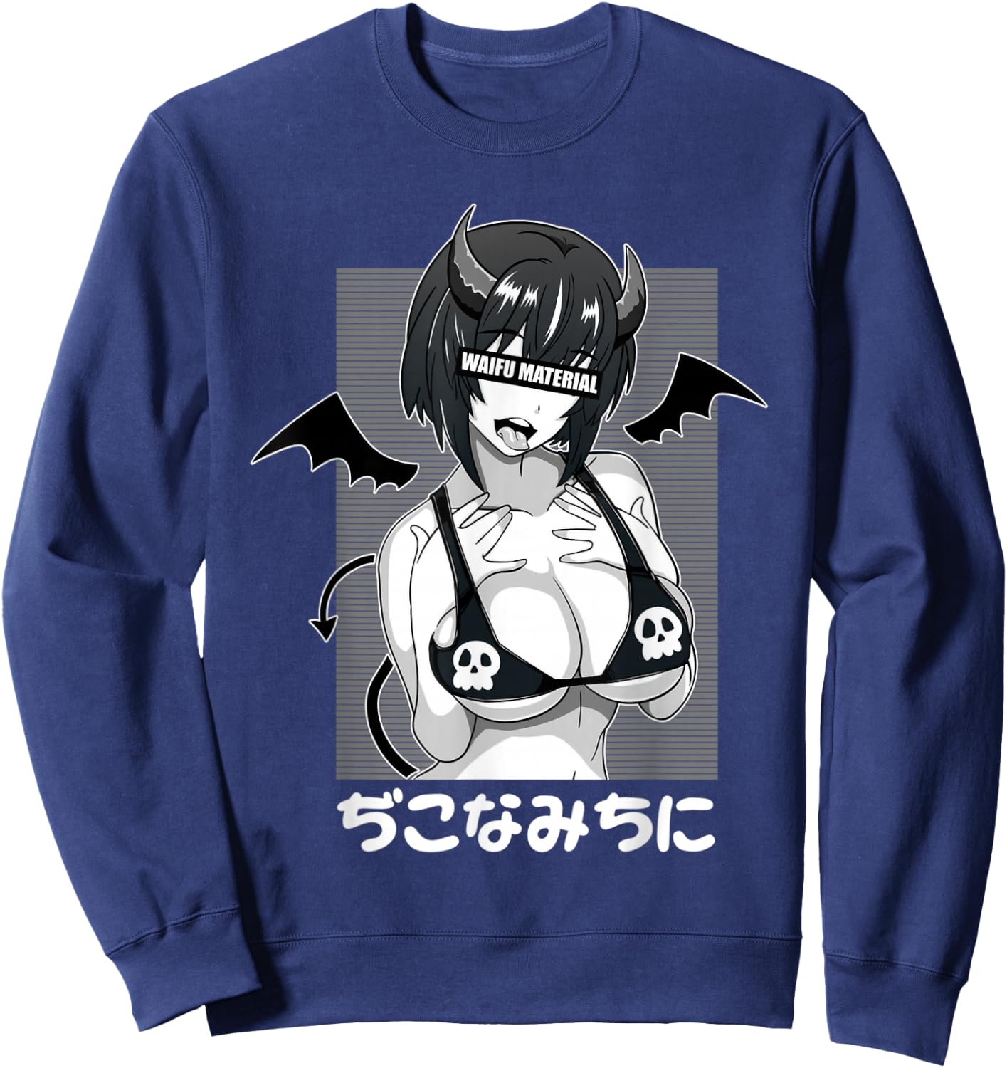 Anime Waifu Hentai Anime Lover Anime Girl Japanese Aesthetic , black Sweatshirt - Sweatshirt | Navy