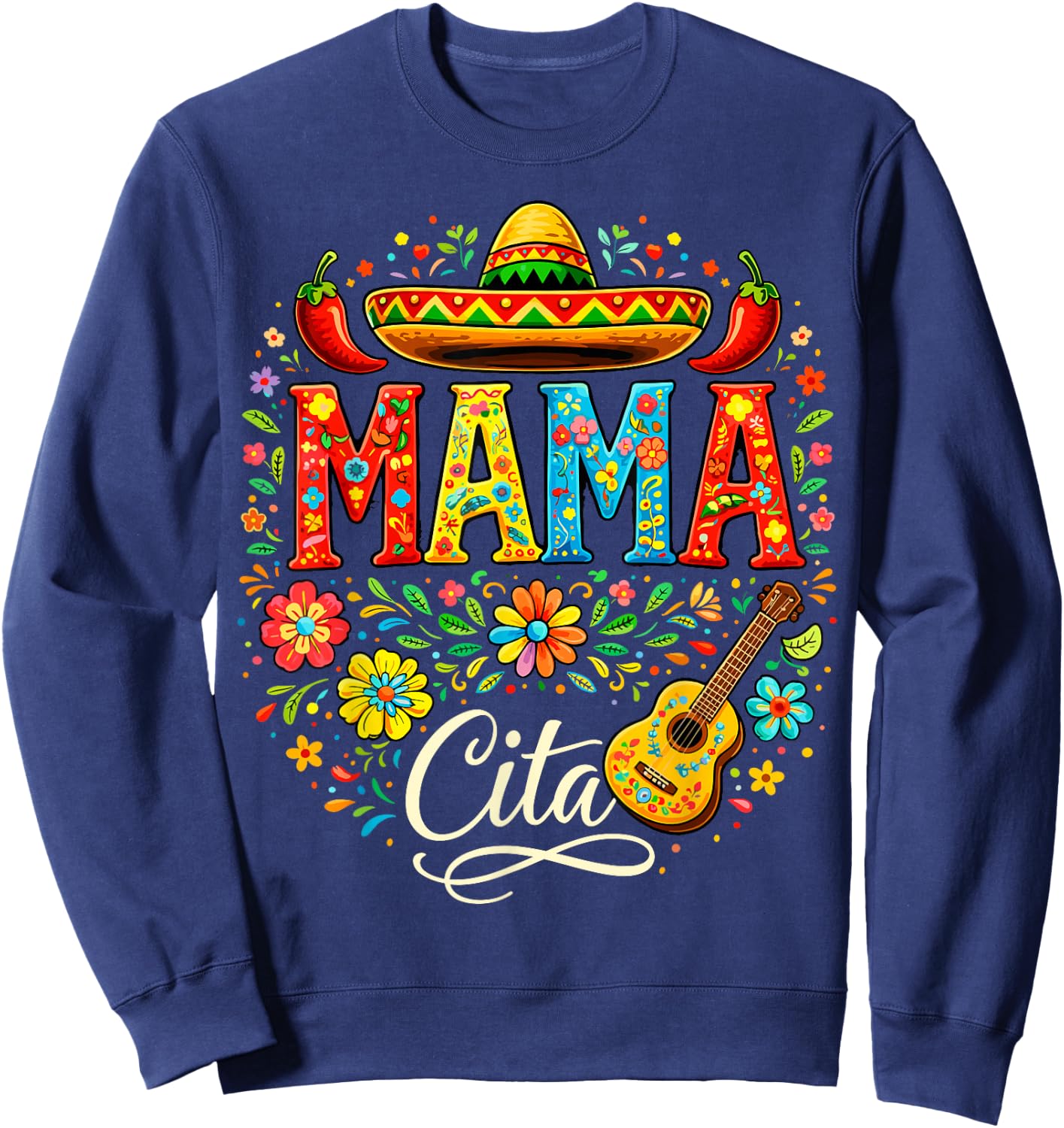 Cinco De Mayo Mamacita Fleur Mama Cita Mexicaine Sweatshirt - Sweatshirt | Navy