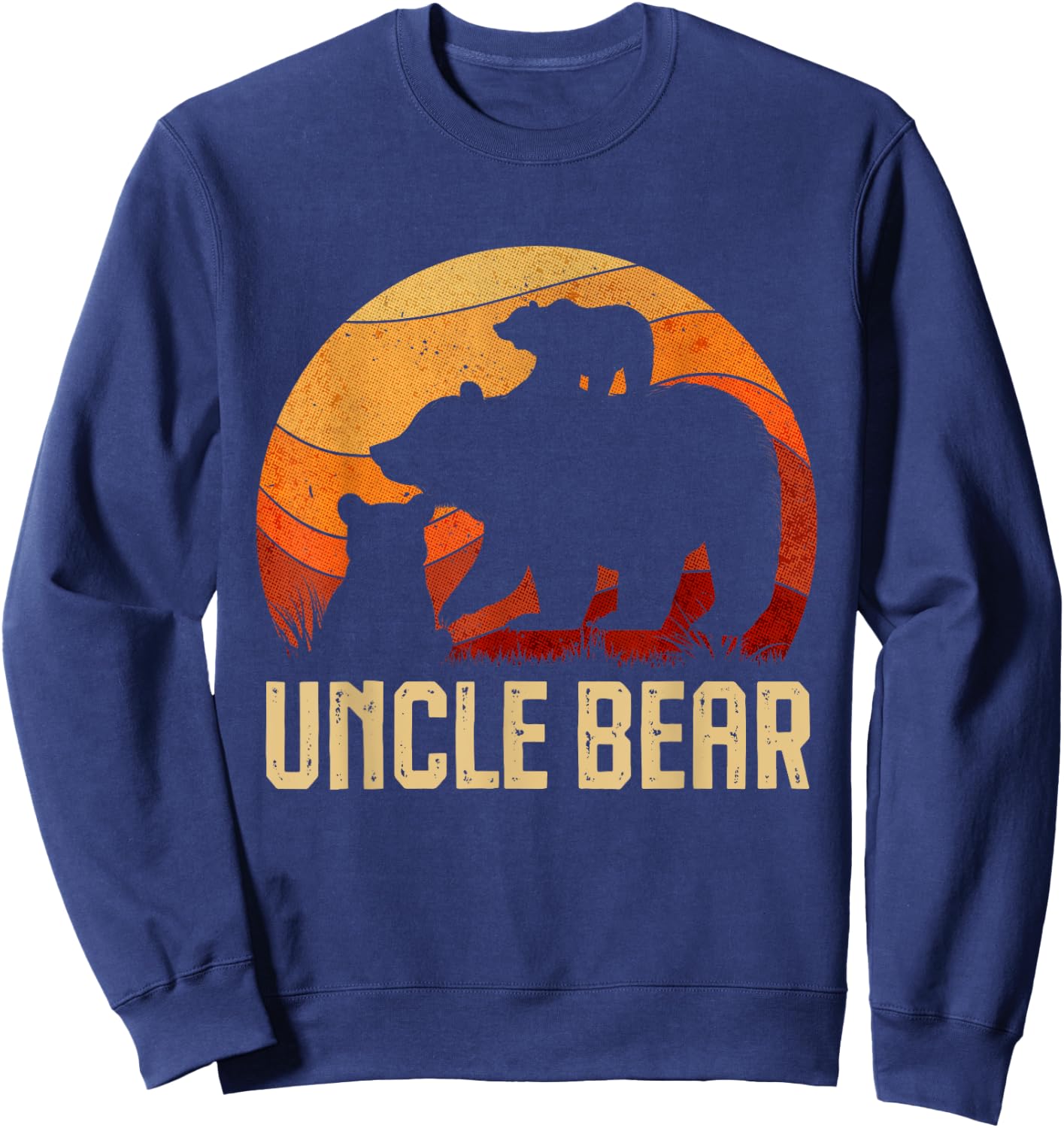 Vintage Uncle Bear Gifts For Father's Day Dad Grandpa Men Sweatshirt - Sweatshirt | Navy