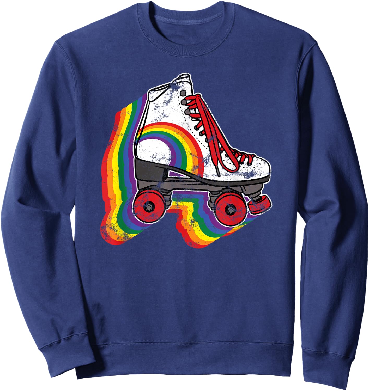 Rainbow Vintage Roller Skating Sweatshirt - Sweatshirt | Navy