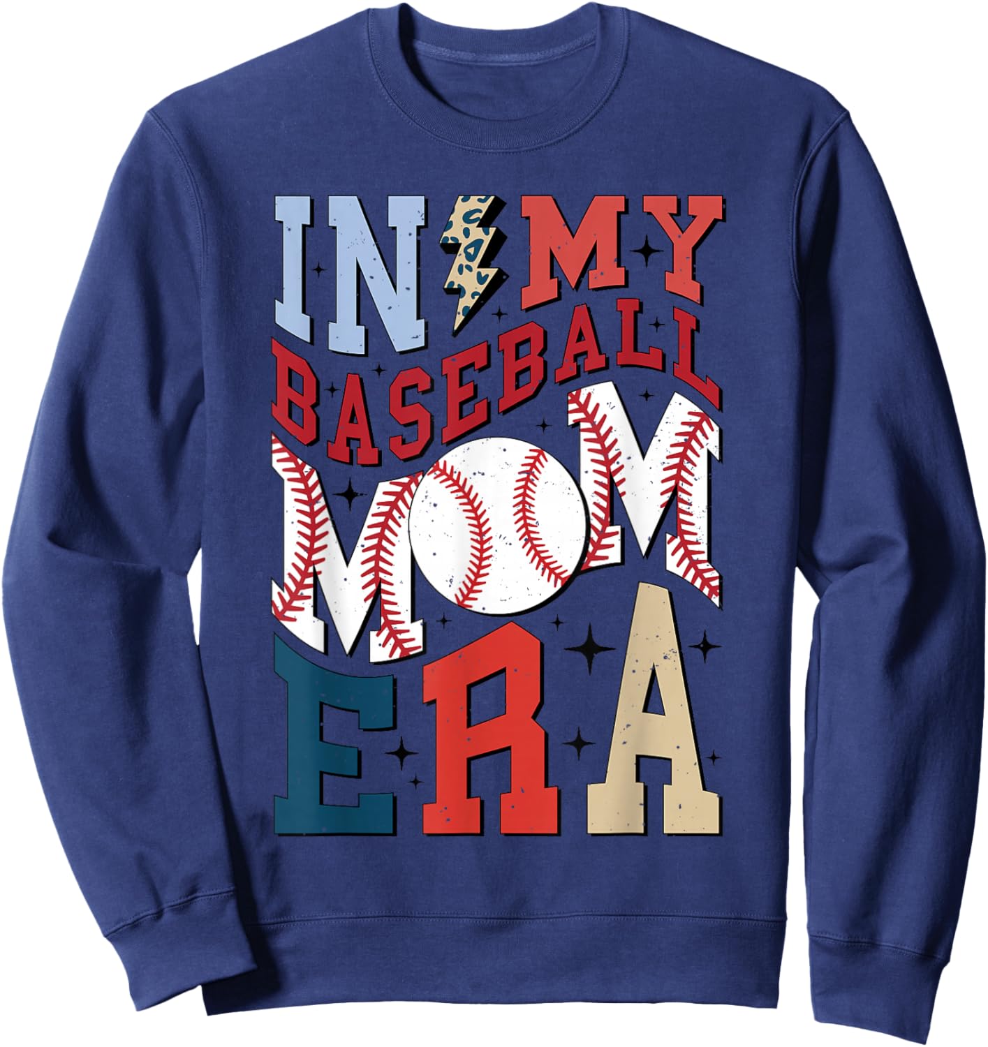 In My Baseball Mom Era Shirt, Retro Baseball Mama Shirt Sweatshirt - Sweatshirt | Navy