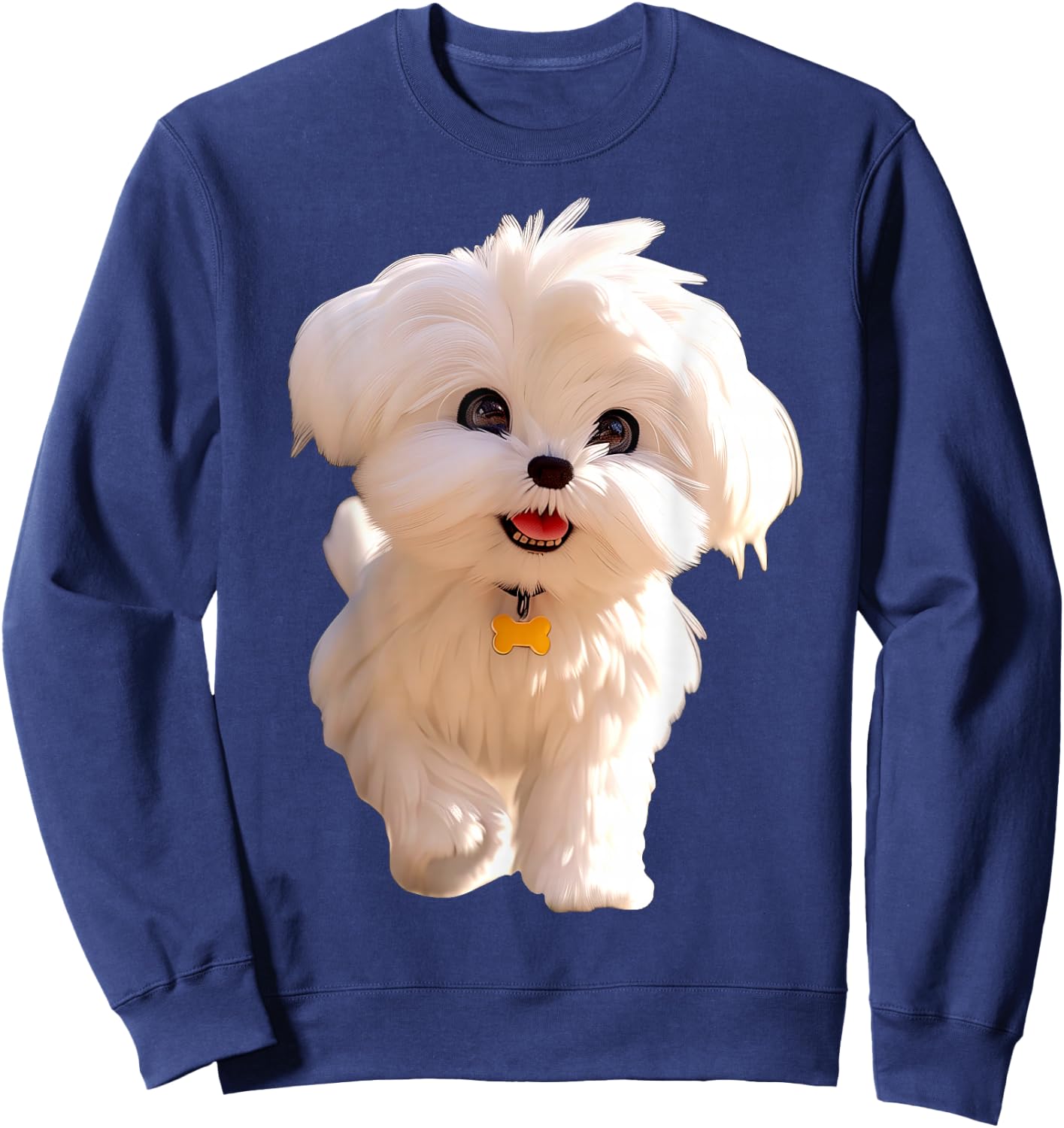Malteser Kleiner Maltese Hund Hunde Liebe Süßer Malteser Sweatshirt - Sweatshirt | Navy