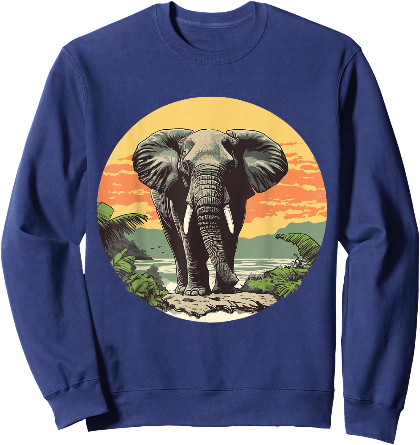 Elephant in Nature, Elephant Sweatshirt - Sweatshirt | Navy