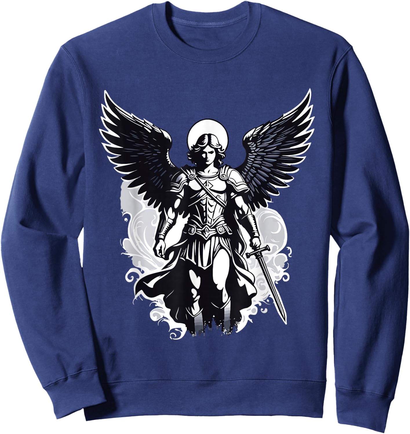Christian Archangel Saint Michael , Black, S Sweatshirt - Sweatshirt | Navy