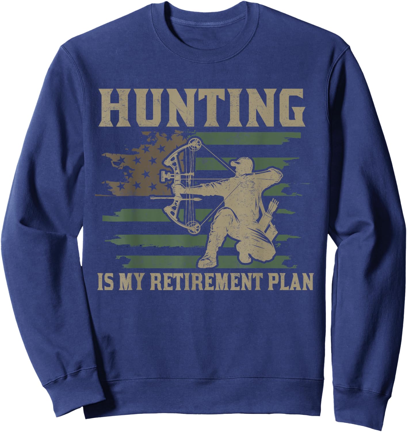 Funny Dad Retired Grandpa Hunting is My Retirement Plan Sweatshirt - Sweatshirt | Navy