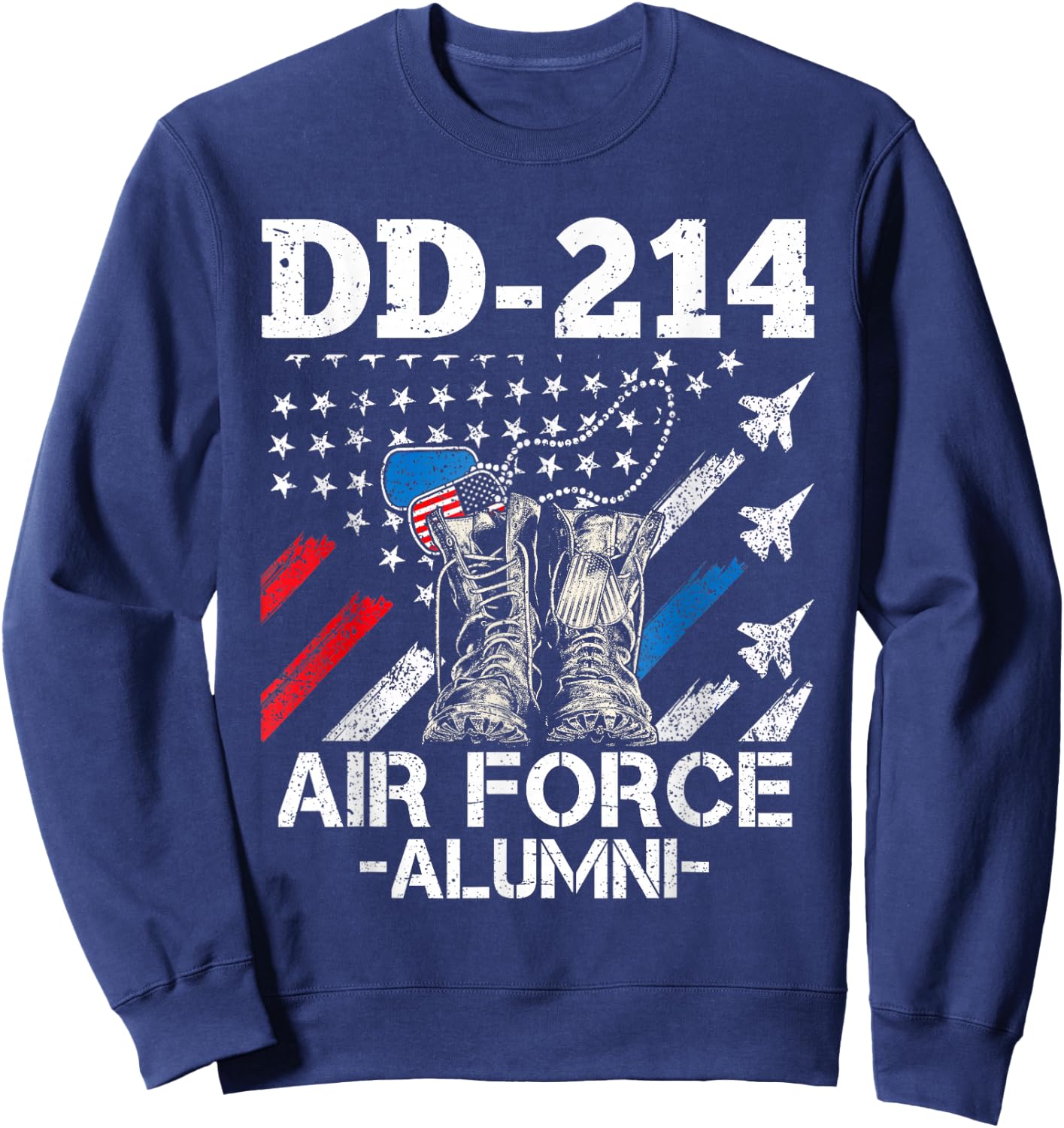 DD-214 Air Force Alumni | US Veteran Dad Grandpa USAF Proud Sweatshirt - Sweatshirt | Navy
