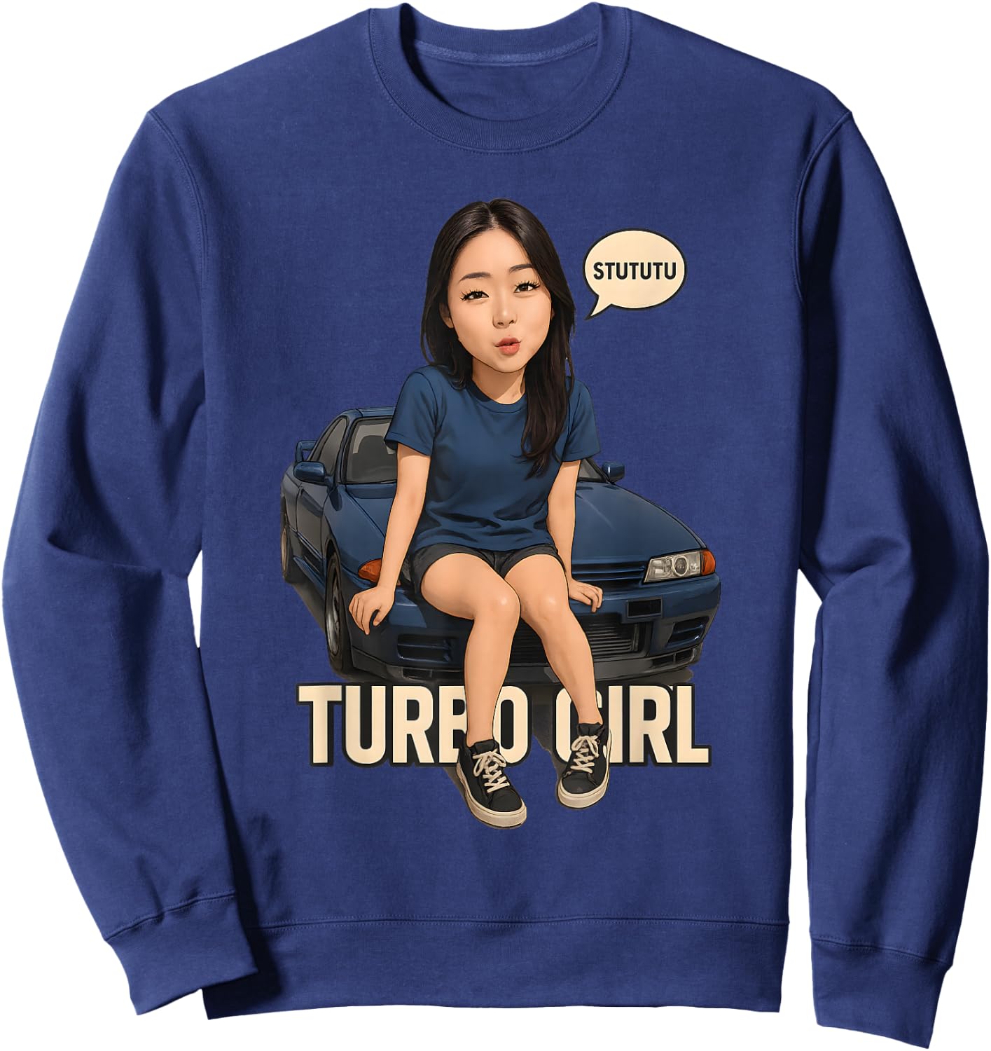 Turbo Girl Stututu Shirt JDM Tuner CONRAIMENT Design Sweatshirt - Sweatshirt | Navy