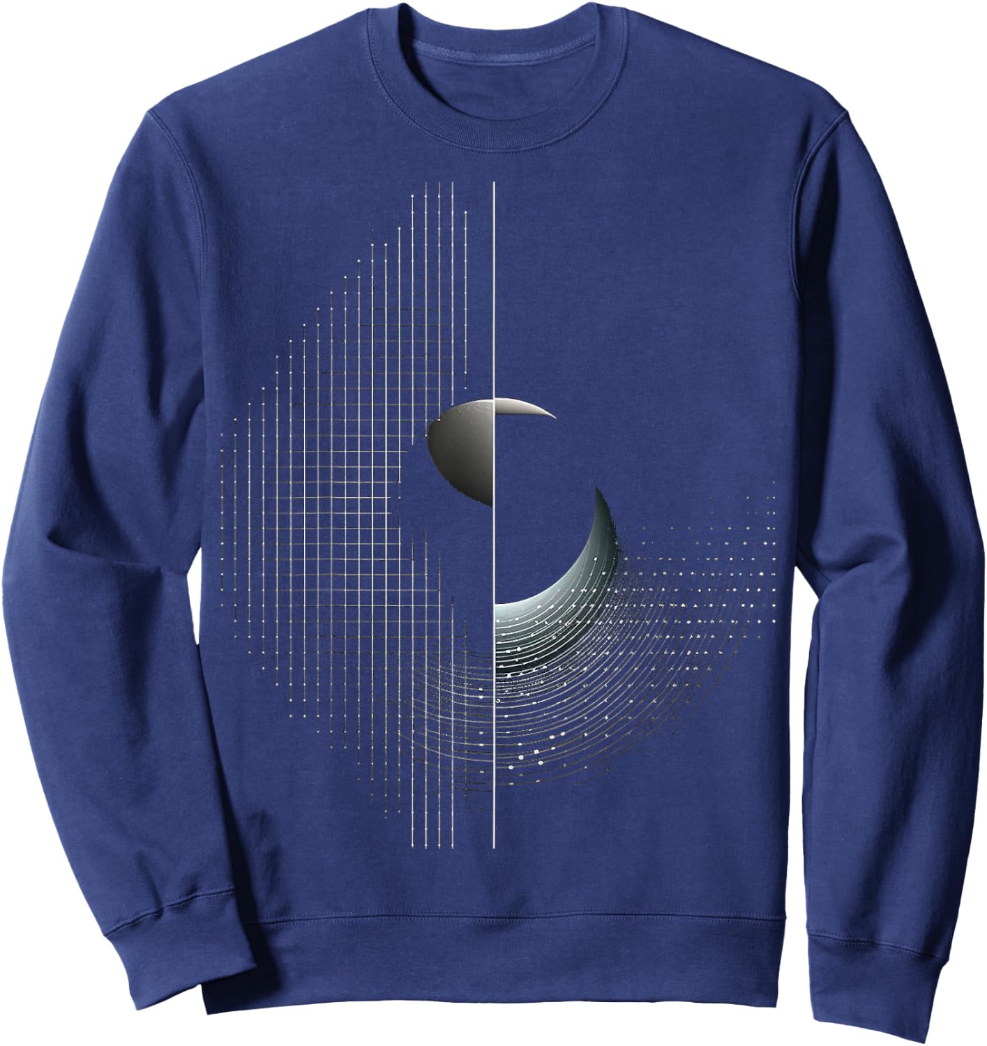 Mond Pixel Kunst Grafik Geometrisches Motiv Mond Sweatshirt - Sweatshirt | Navy