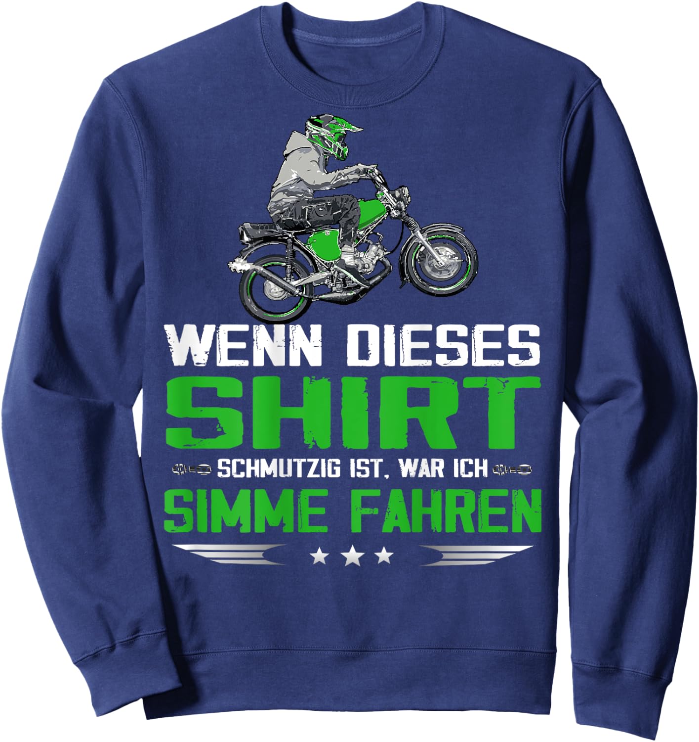 Lustiger Simme Spruch Simsonfahrer Moped Sweatshirt - Sweatshirt | Navy