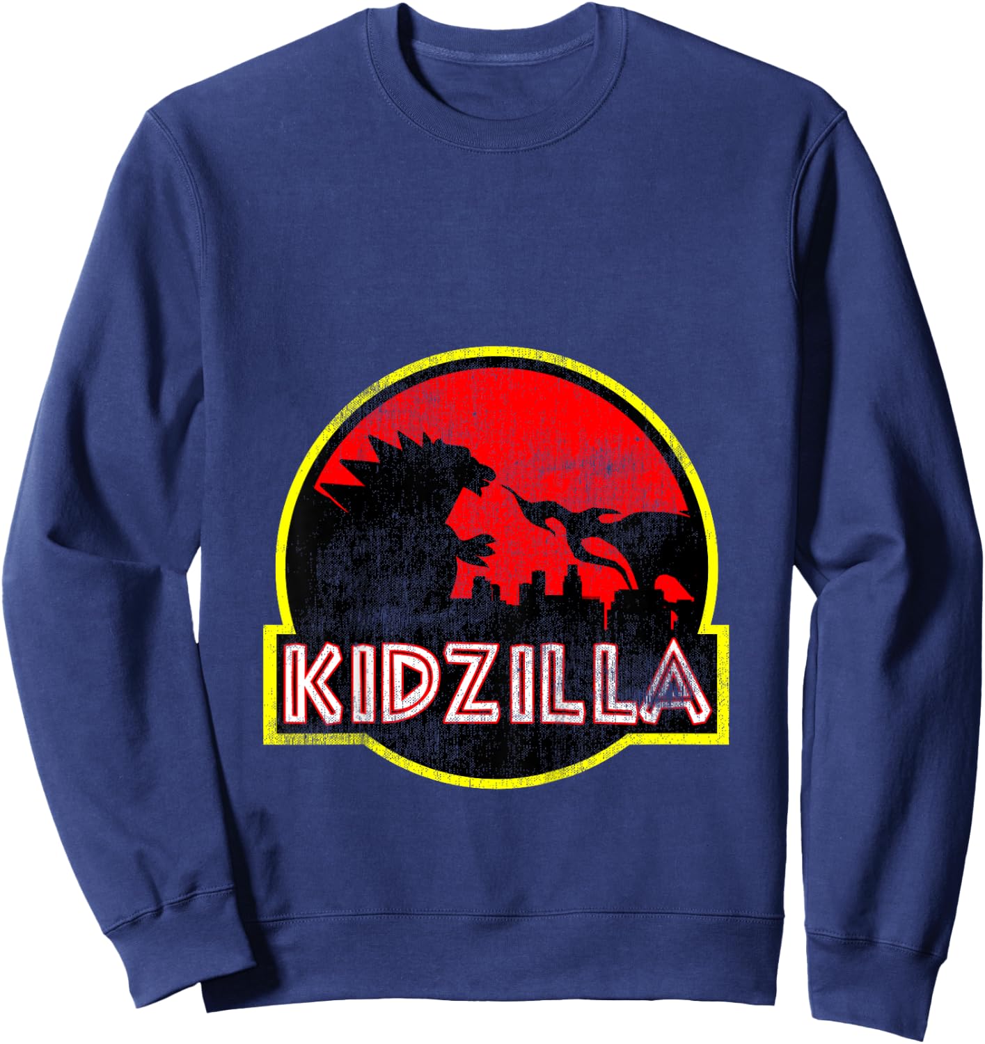 Distressed Funny Boy's Girl's Birthday Gift Kidzilla Gift Sweatshirt - Sweatshirt | Navy