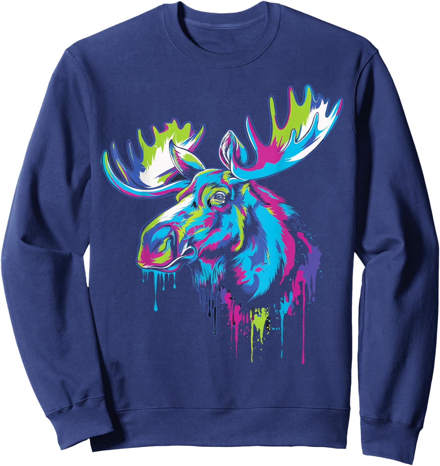 Moose Graphic , -Adults, Black, Small, Short Sleeve, , Modern, Classic, Graphic, , 1 Count Sweatshirt - Sweatshirt | Navy
