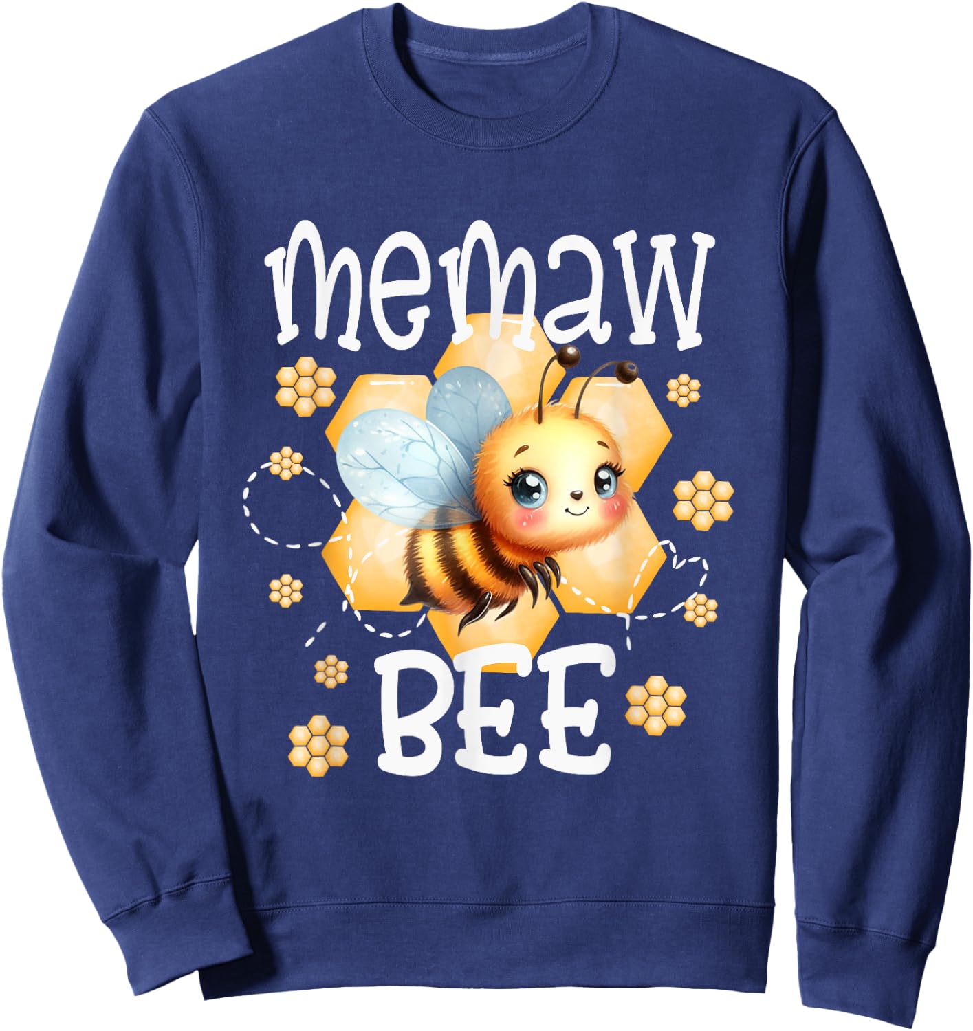 Family Bee Shirts Memaw First Bee Day Outfit Birthday Sweatshirt - Sweatshirt | Navy