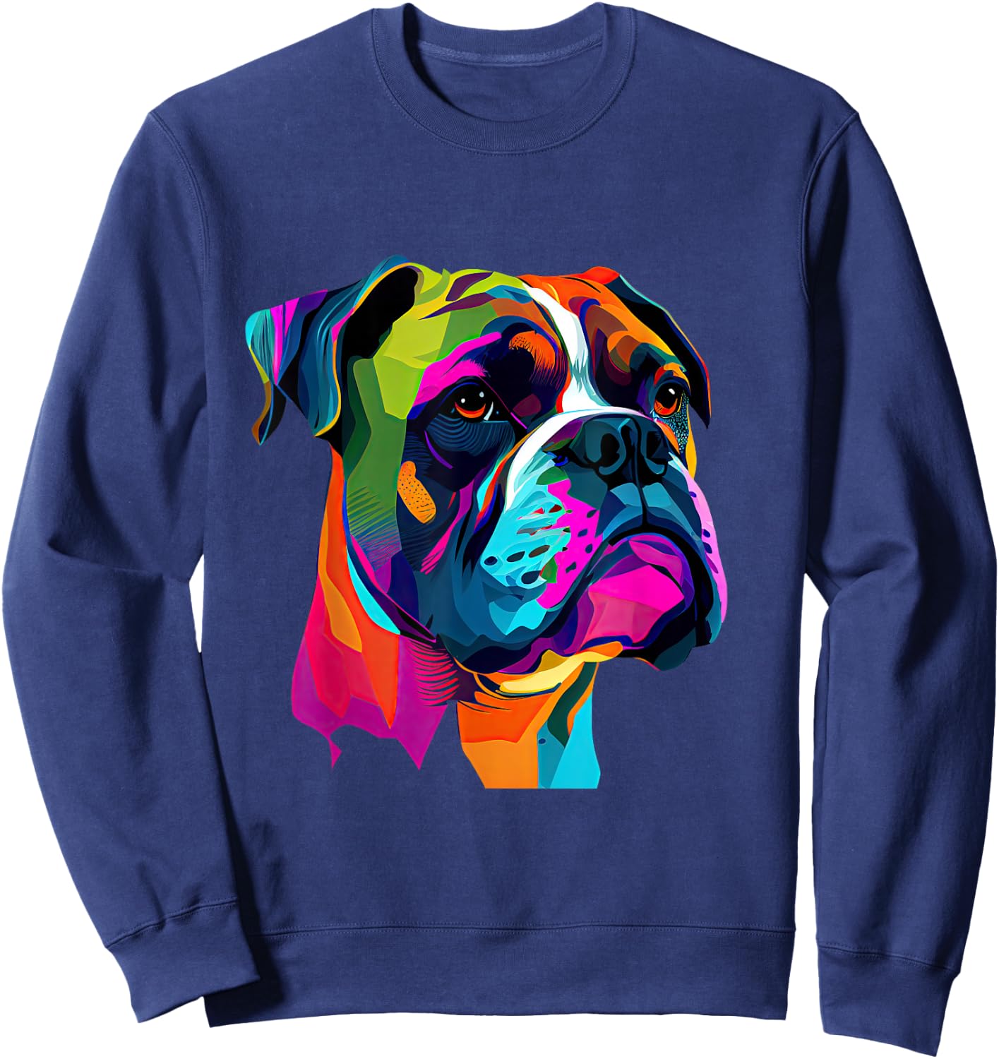 Boxer Dog Pop Art Design Cute Boxer Dog Lovers Sweatshirt - Sweatshirt | Navy