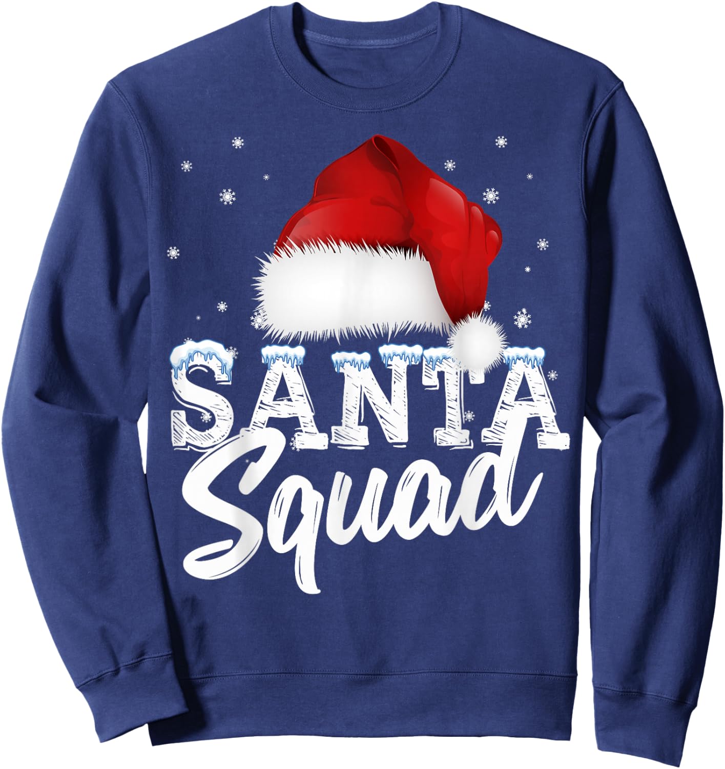 Team Christmas Santa Squad Family Matching Christmas Tree Sweatshirt - Sweatshirt | Navy