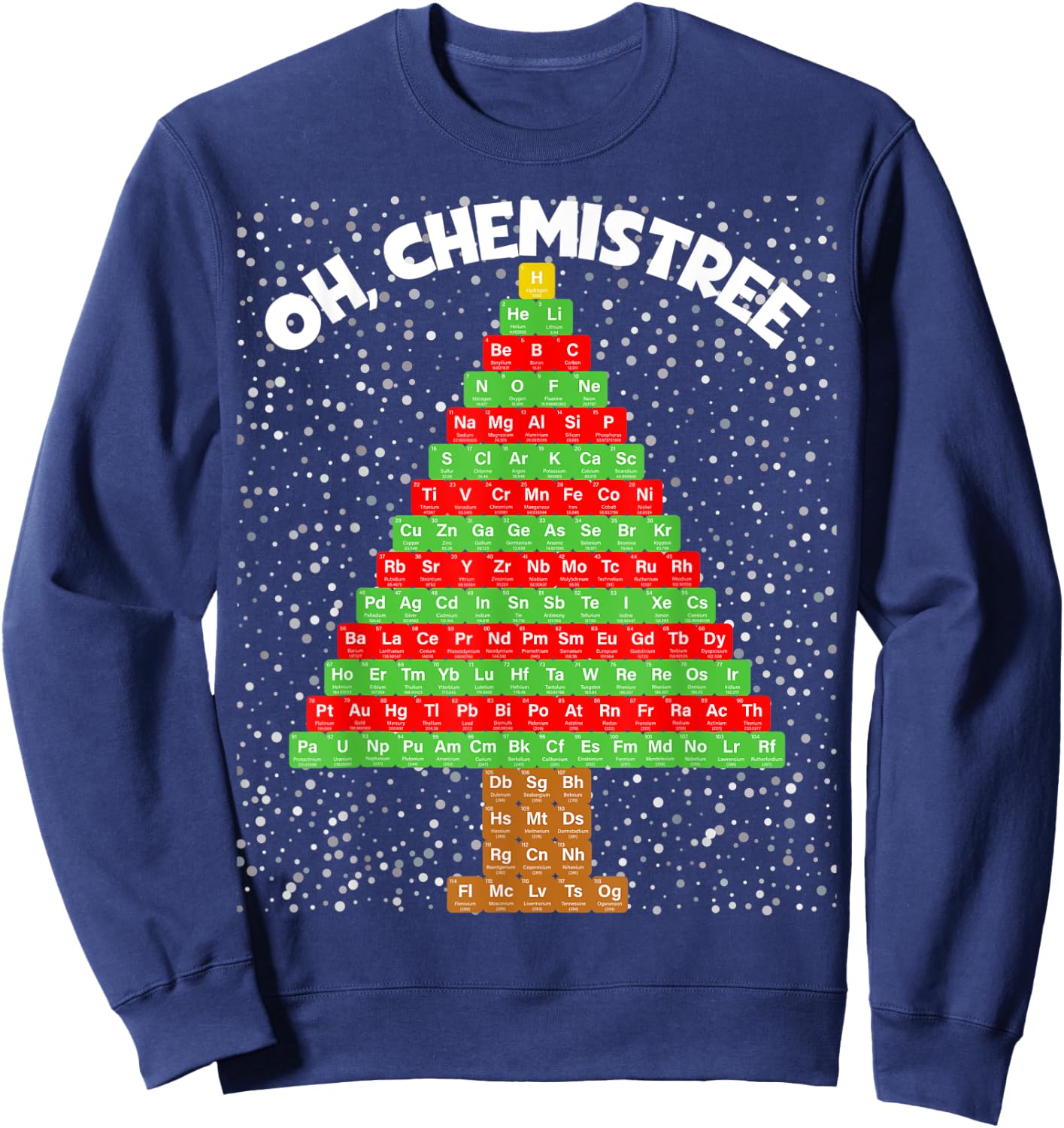 Oh Chemistree periodic table Christmas tree Sweatshirt - Sweatshirt | Navy