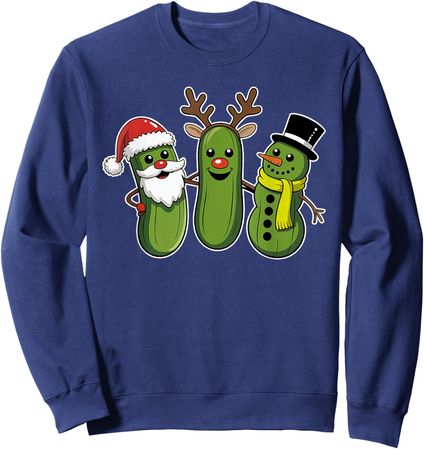 Pickle Christmas Funny Xmas Pickle Lover Men Women Kids Sweatshirt - Sweatshirt | Navy