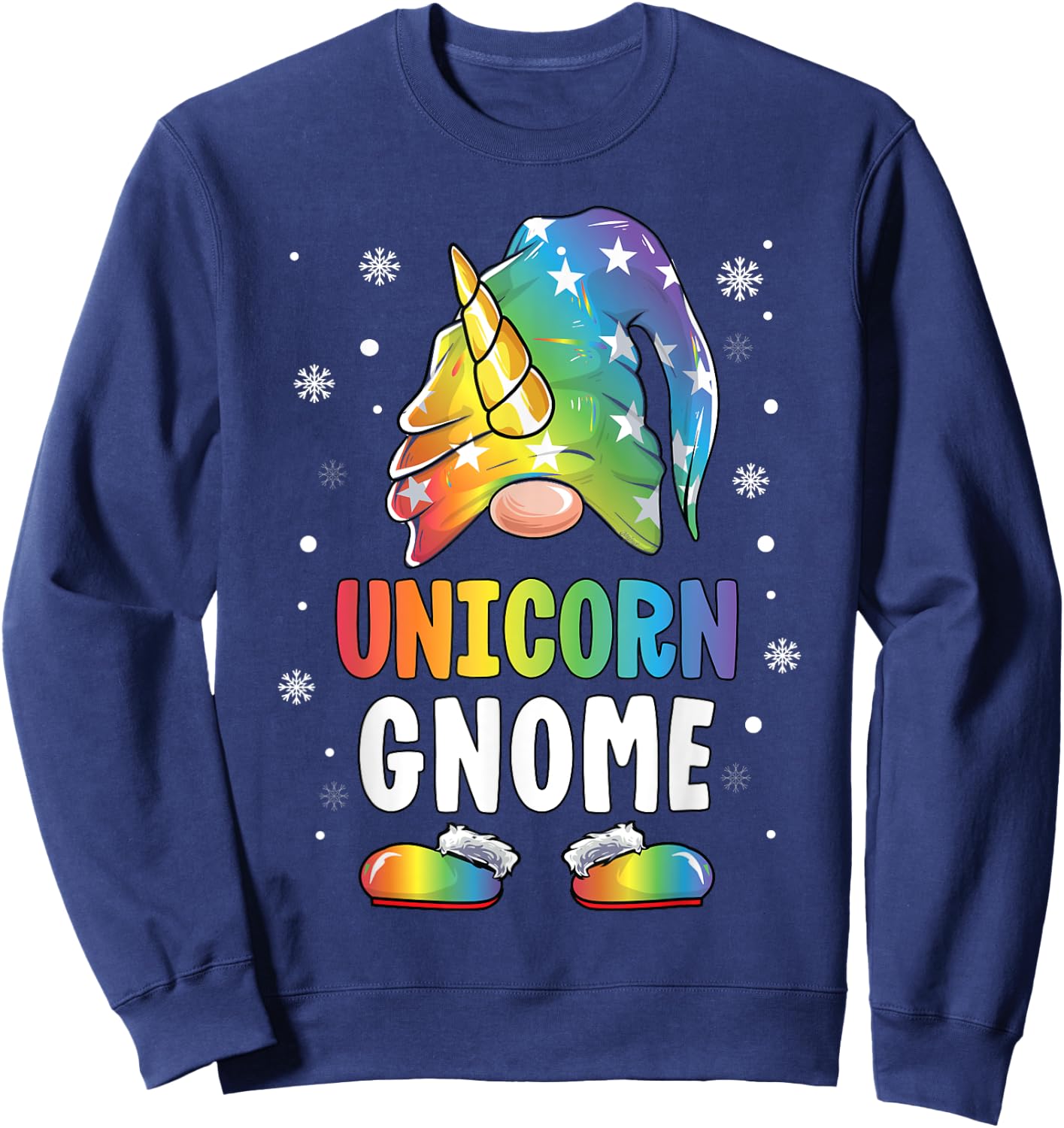 Gnome Unicorn Shirt Family Matching Group Christmas Girls Sweatshirt - Sweatshirt | Navy