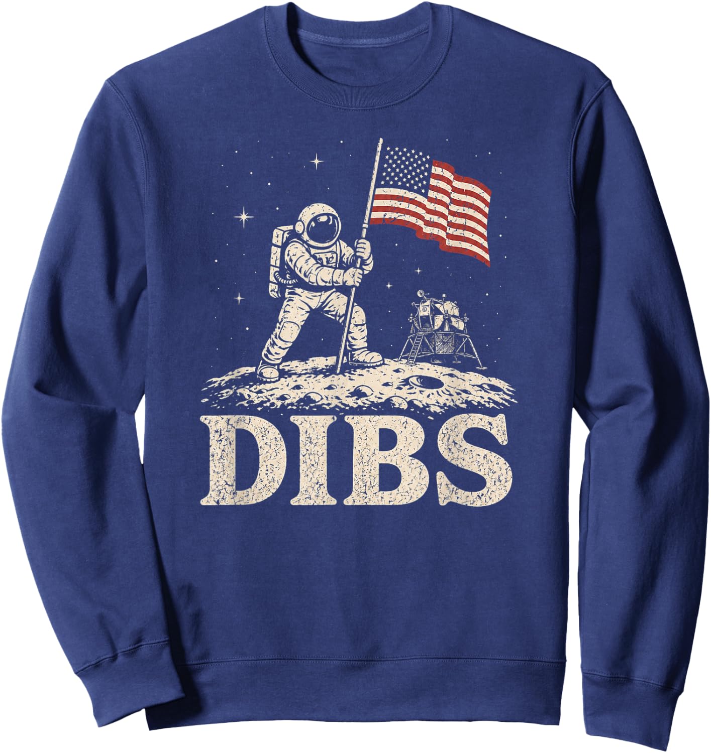 Moon Astronaut Dibs Artemis Lunar Mission Space Science Art Sweatshirt - Sweatshirt | Navy