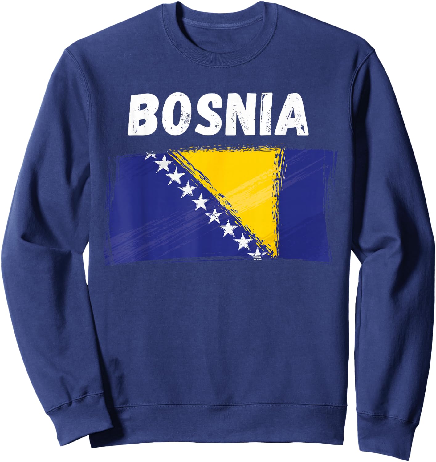 Bosnien Flagge Urlaub Vintage Grunge Bosnische Flagge Sweatshirt - Sweatshirt | Navy