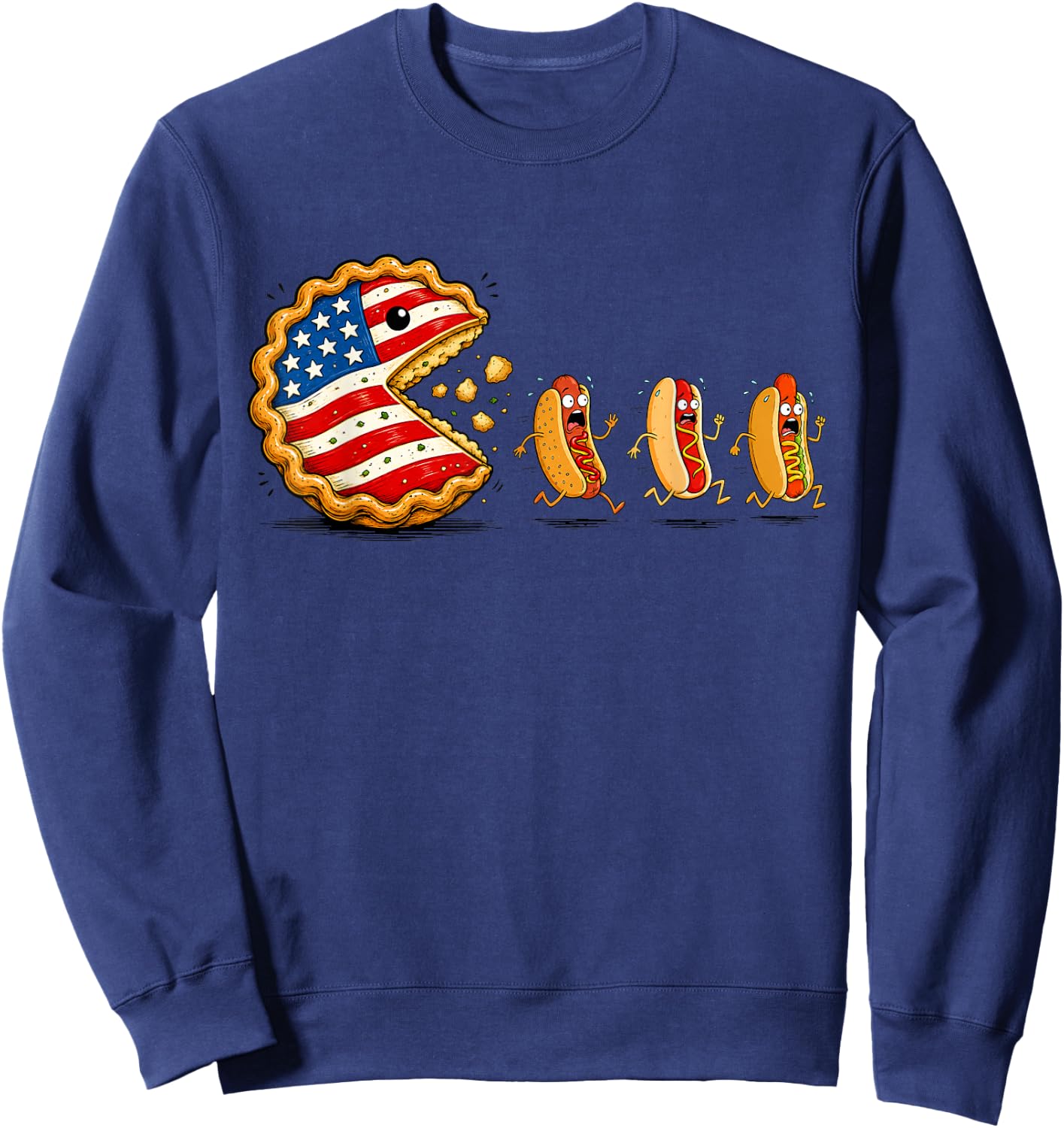 Sweet Potato Pie and I Shut My Mouth Hotdog 4th of July Sweatshirt - Sweatshirt | Navy