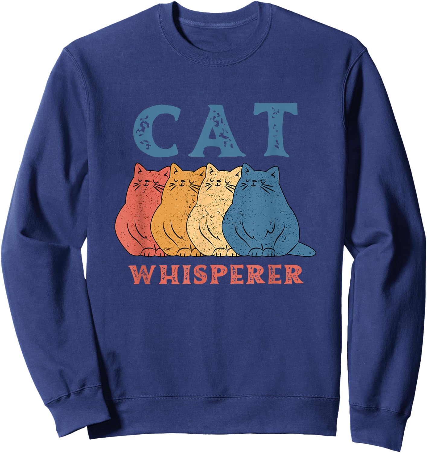 Cat Whisperer Men Women Girls Kids Sweatshirt - Sweatshirt | Navy
