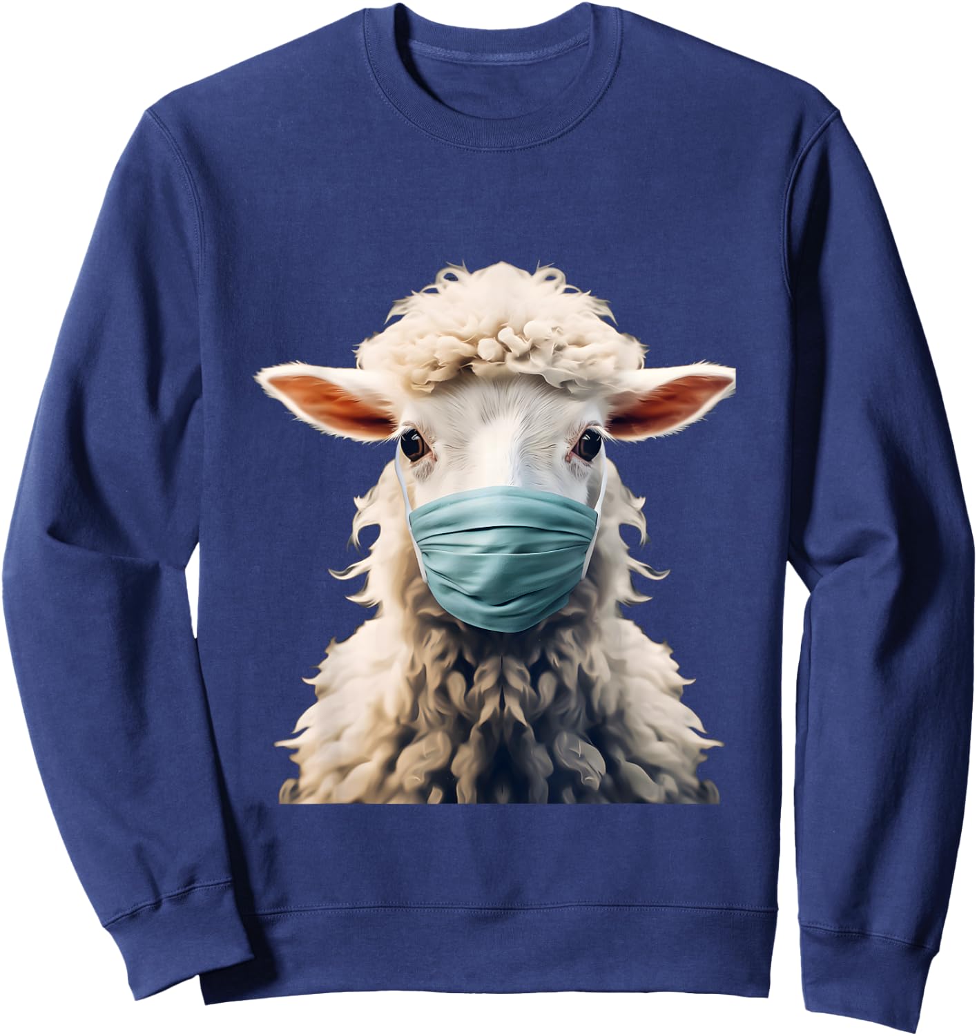 Sheep Wearing a Covid PPE Mask (ver. 2) Sweatshirt - Sweatshirt | Navy