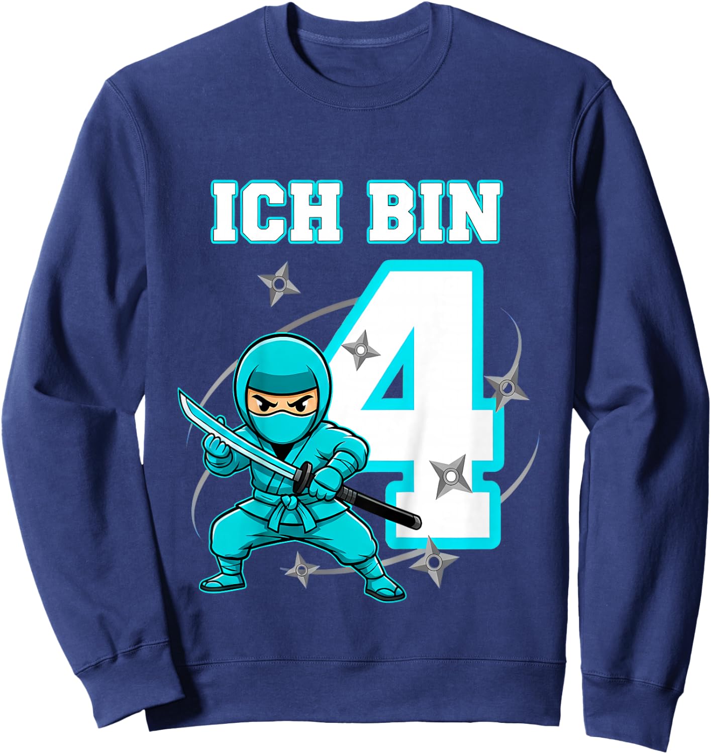 Ich Bin 4 Ninja Geburtstag 4 Jahre Junge Karate Sweatshirt - Sweatshirt | Navy
