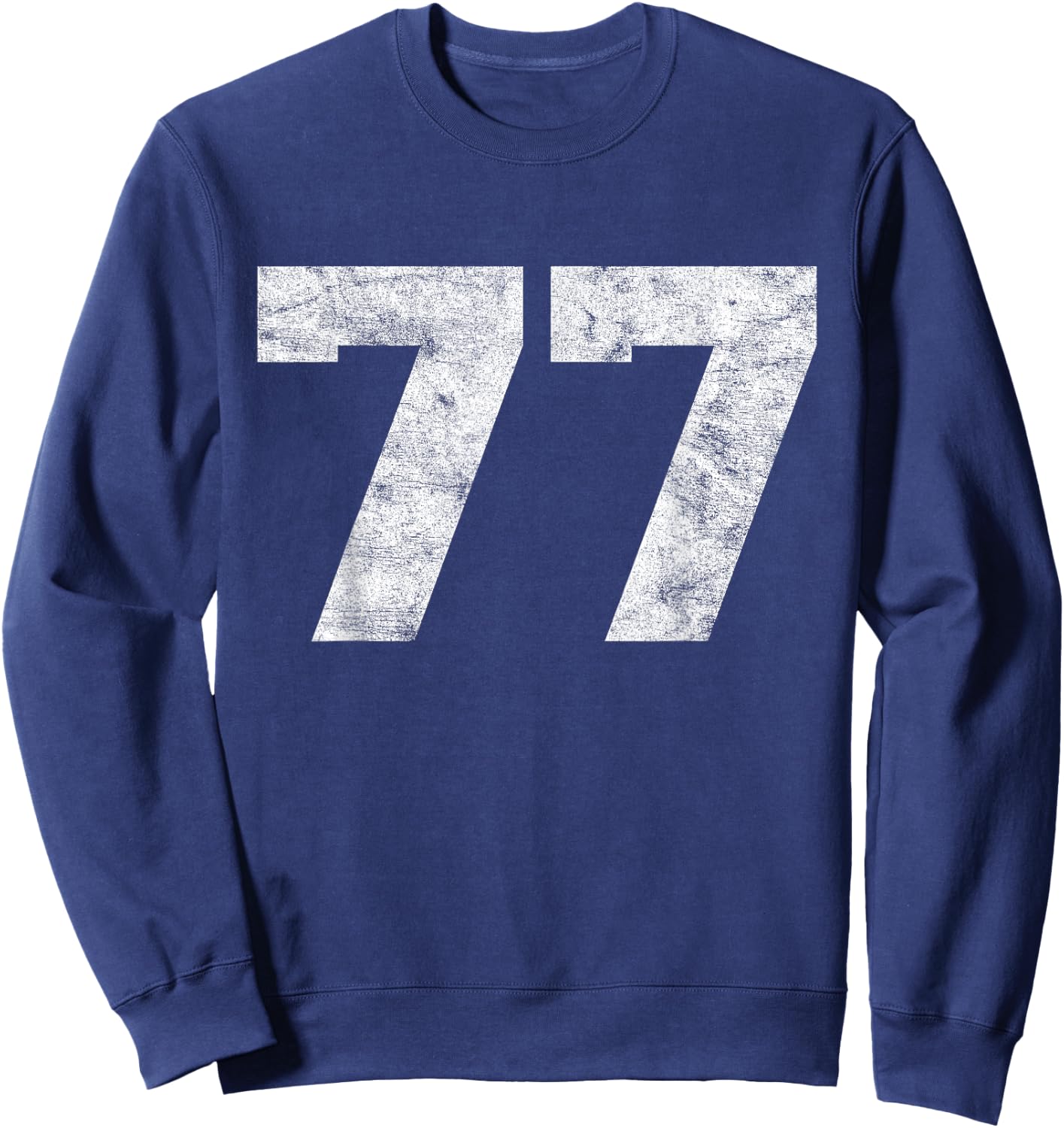 Vintage Lucky Number 77 Birthday Sports Player Team Athlete Sweatshirt - Sweatshirt | Navy