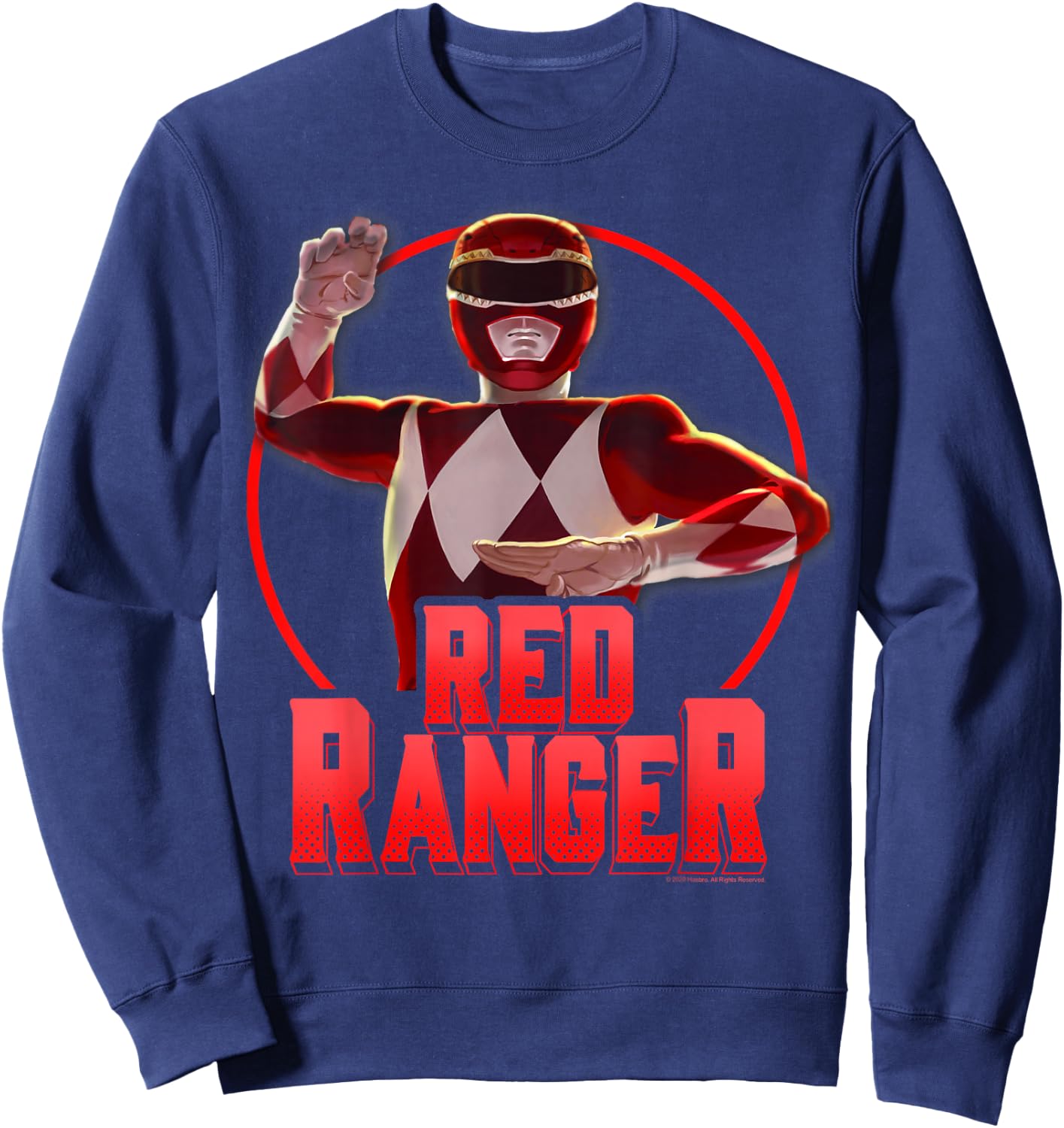 Power Rangers Red Ranger Karate Action Circle Portrait Sweatshirt - Sweatshirt | Navy
