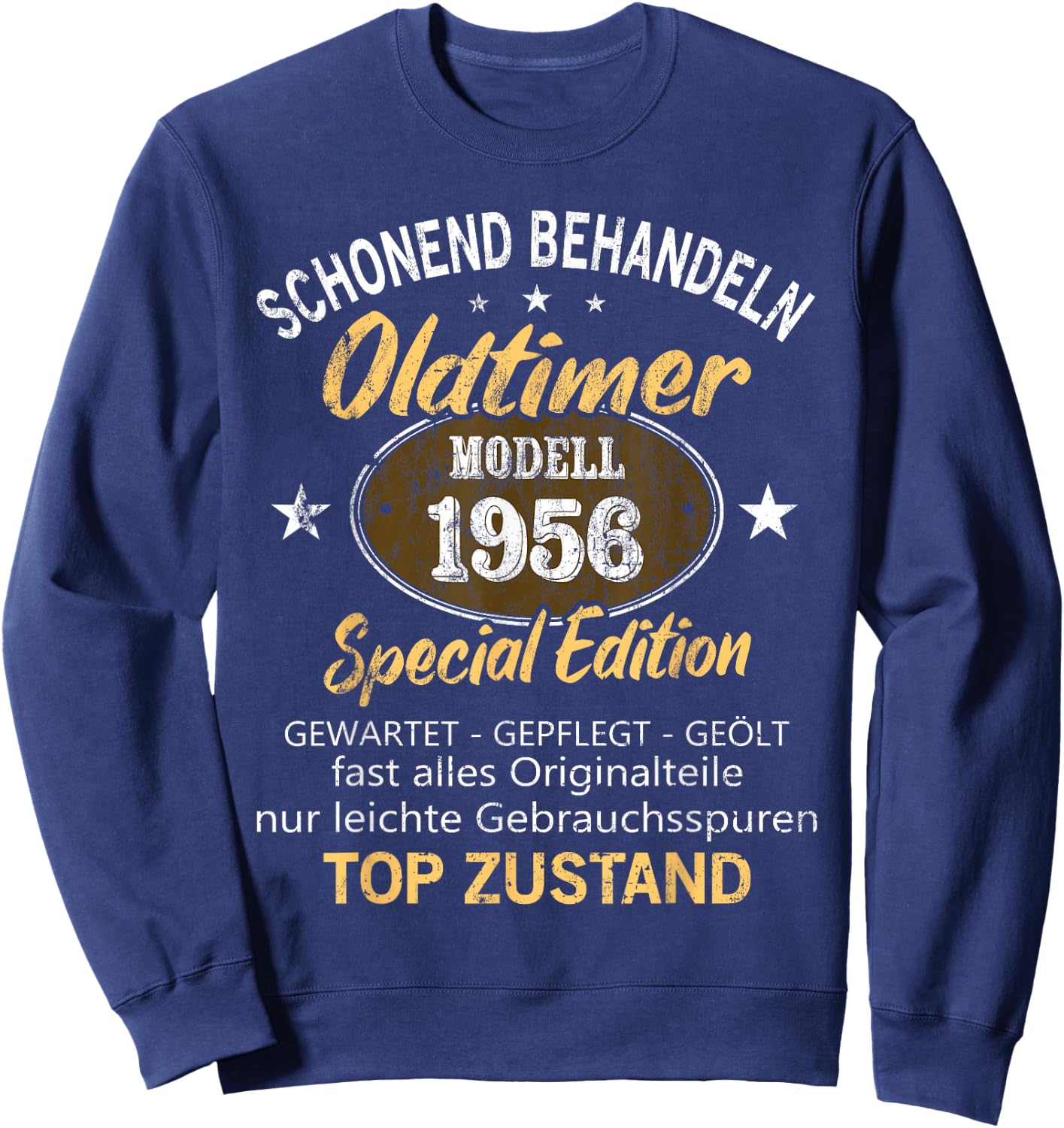 Oldtimer Baujahr 1956 Geboren Vintage 1956 Birthday , black Sweatshirt - Sweatshirt | Navy