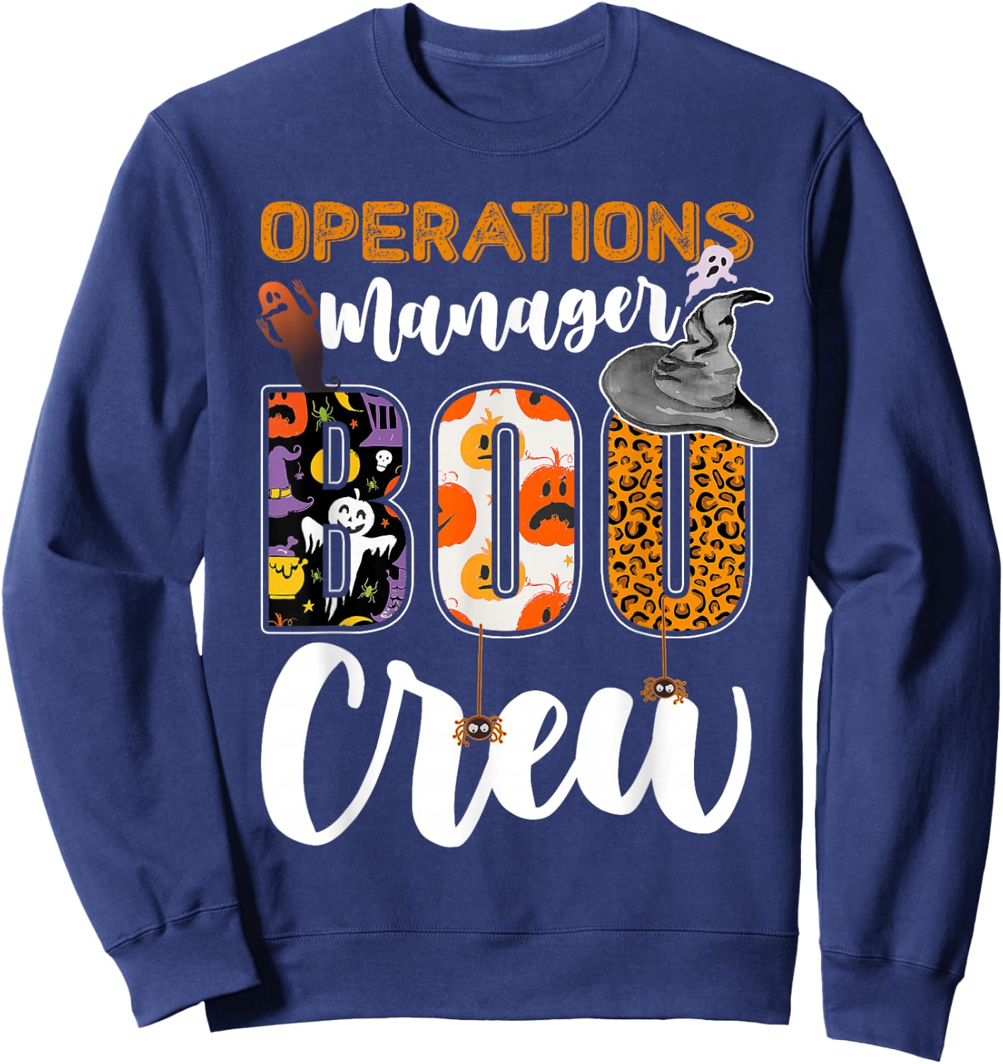 Operations Manager Boo Crew Halloween Matching Supervisor Sweatshirt - Sweatshirt | Navy