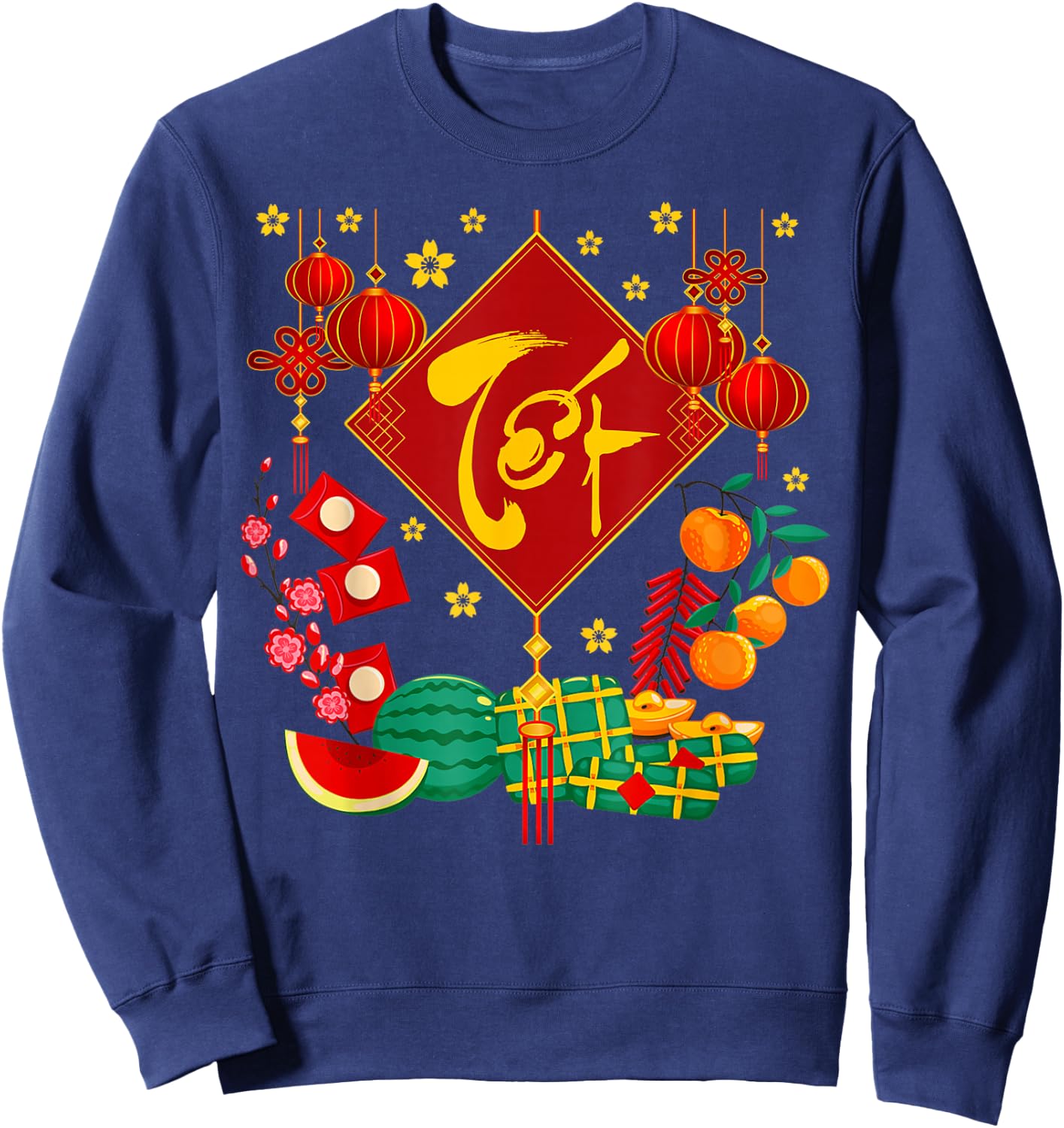 Tet Vietnamese Lunar New Year Calendar 2024 Happy New Year Sweatshirt - Sweatshirt | Navy