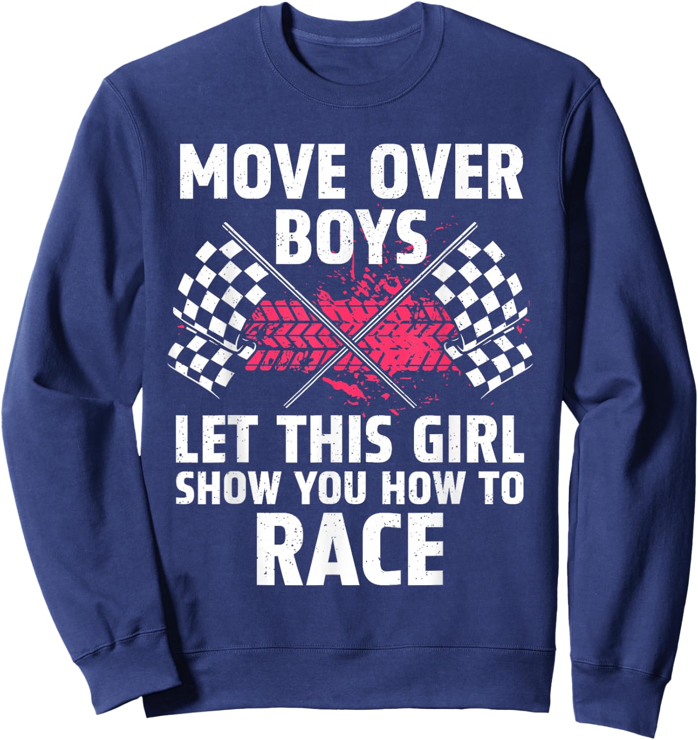 Car Racing Art Girls Race Track Race Car Driver Sweatshirt - Sweatshirt | Navy
