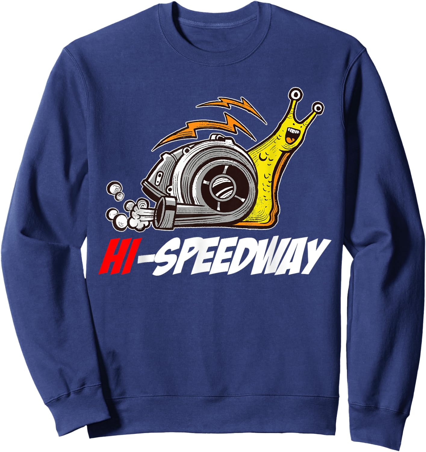 Hi-Speedway Snail Turbo Car Lover Car Enthusiast Tuning Sweatshirt - Sweatshirt | Navy