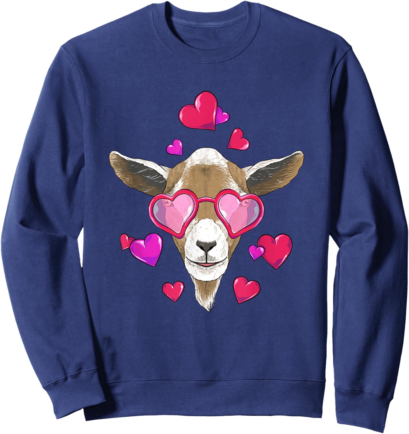 Valentines Goat - Farm Animal Lover Goats Rancher Farming Sweatshirt - Sweatshirt | Navy