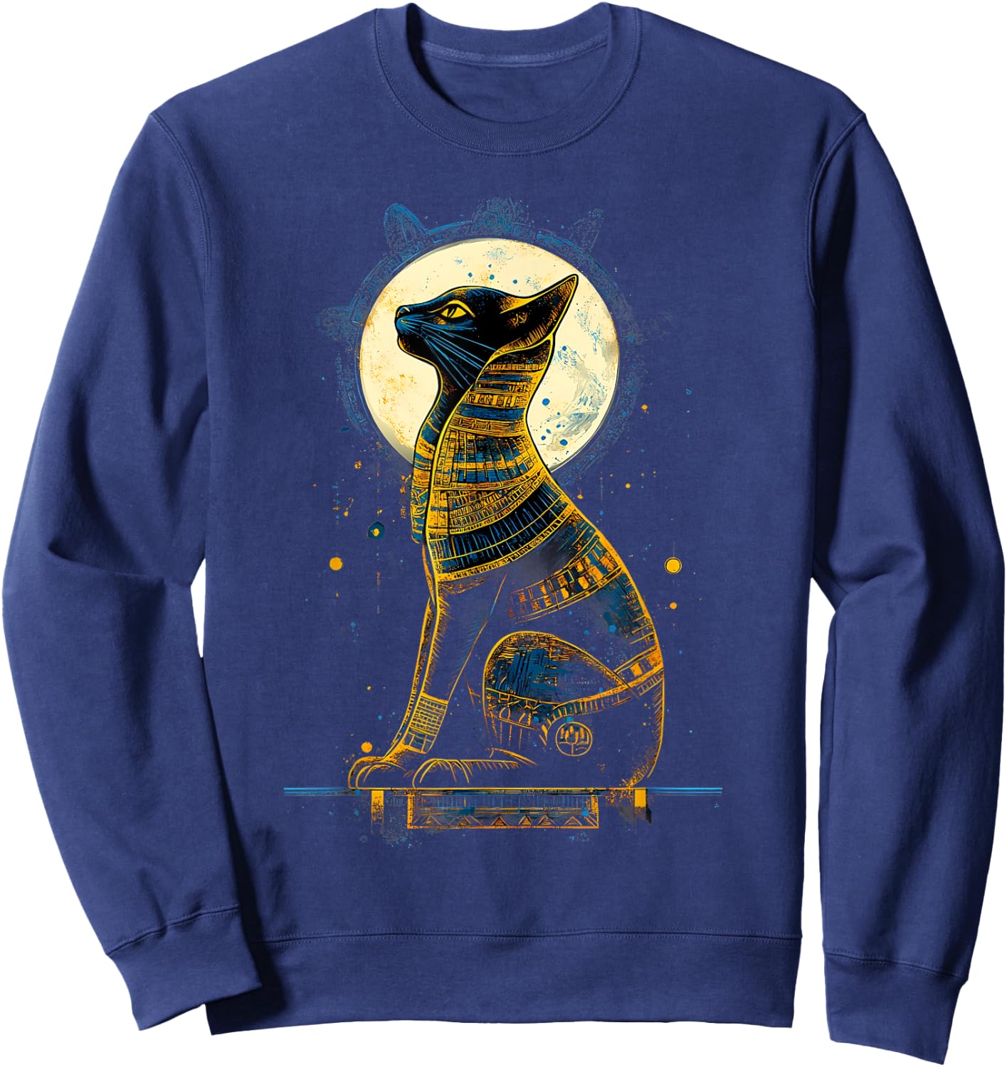 Ancient Egypt Cat Egyptology Tutankhamun Bastet Egyptian God Sweatshirt - Sweatshirt | Navy