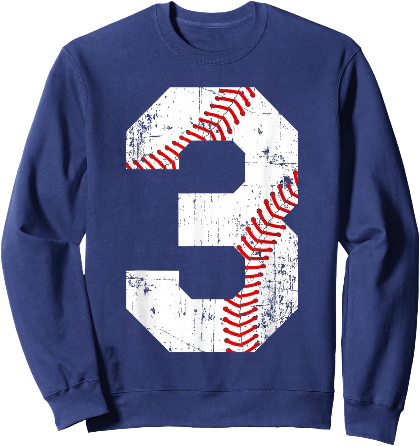 Vintage Baseball 3 Jersey Number Sweatshirt - Sweatshirt | Navy