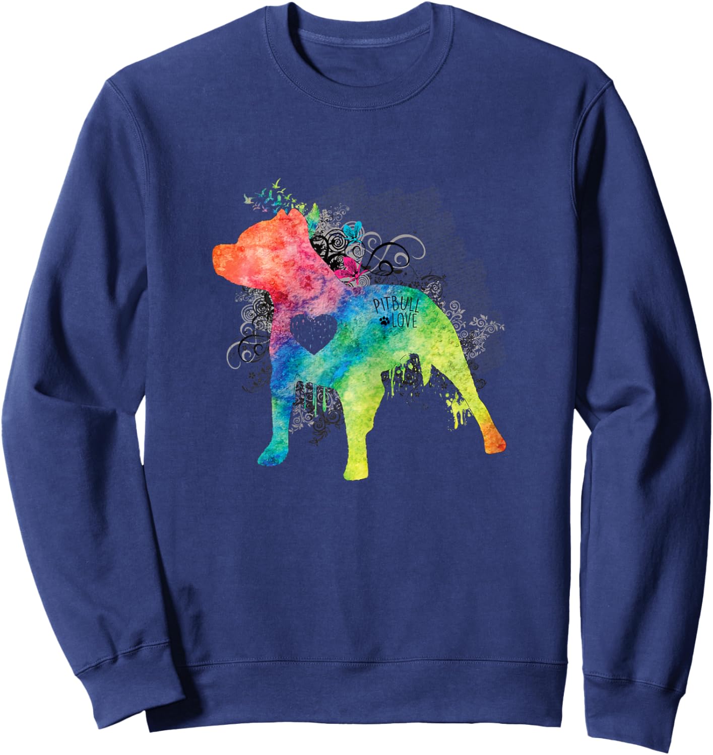 Pitbull Love Watercolor Zen - Pit bull Shirt Sweatshirt - Sweatshirt | Navy
