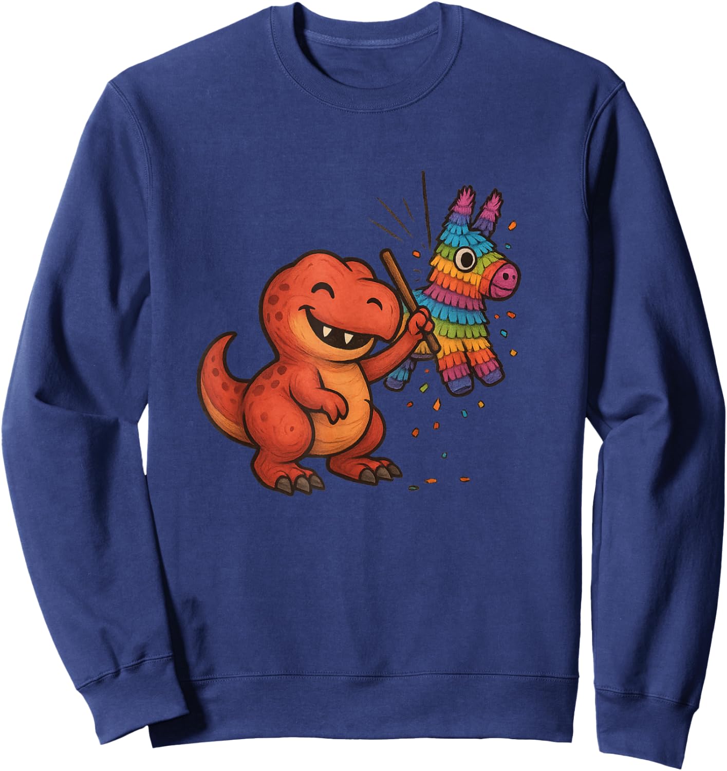 Dinosaur Piñata Smash – Fun Birthday Party - T-Rex Sweatshirt - Sweatshirt | Navy