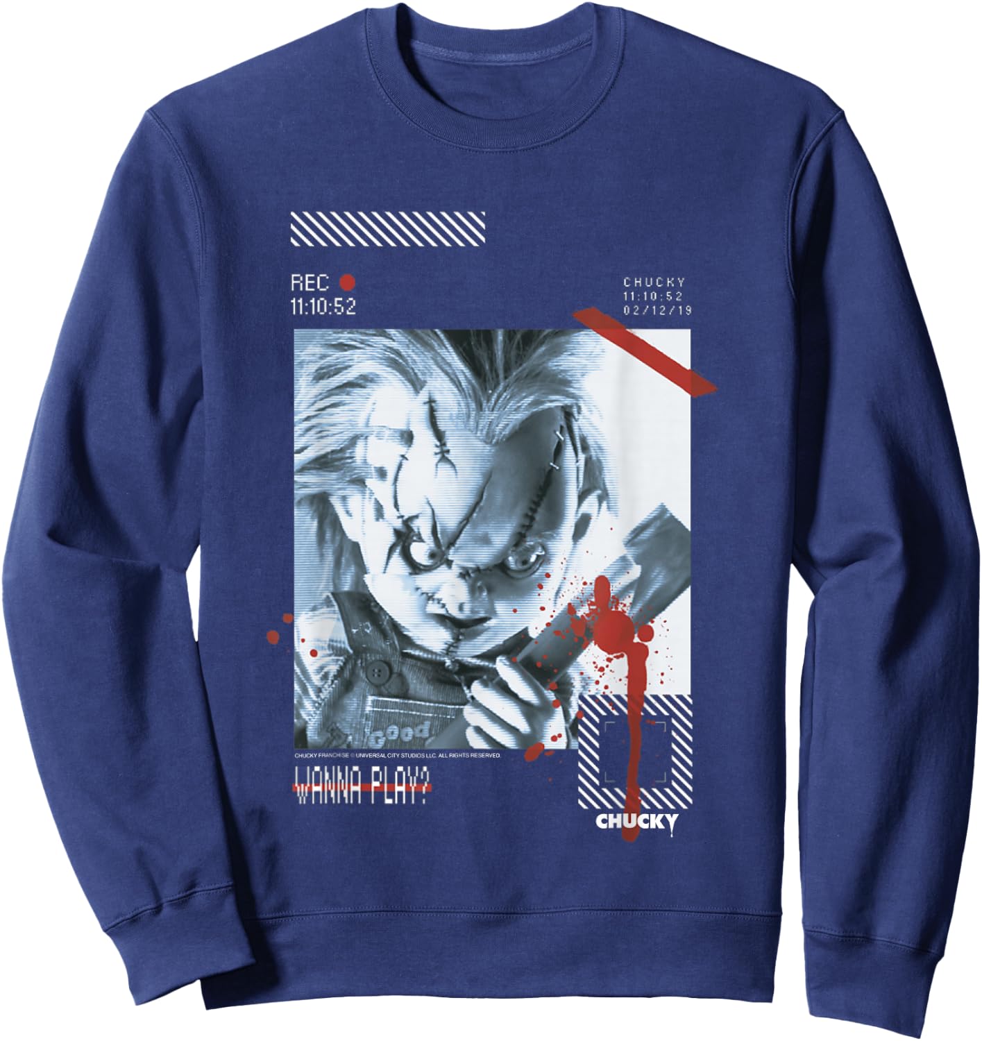 Chucky Wanna Play Retro Sweatshirt - Sweatshirt | Navy