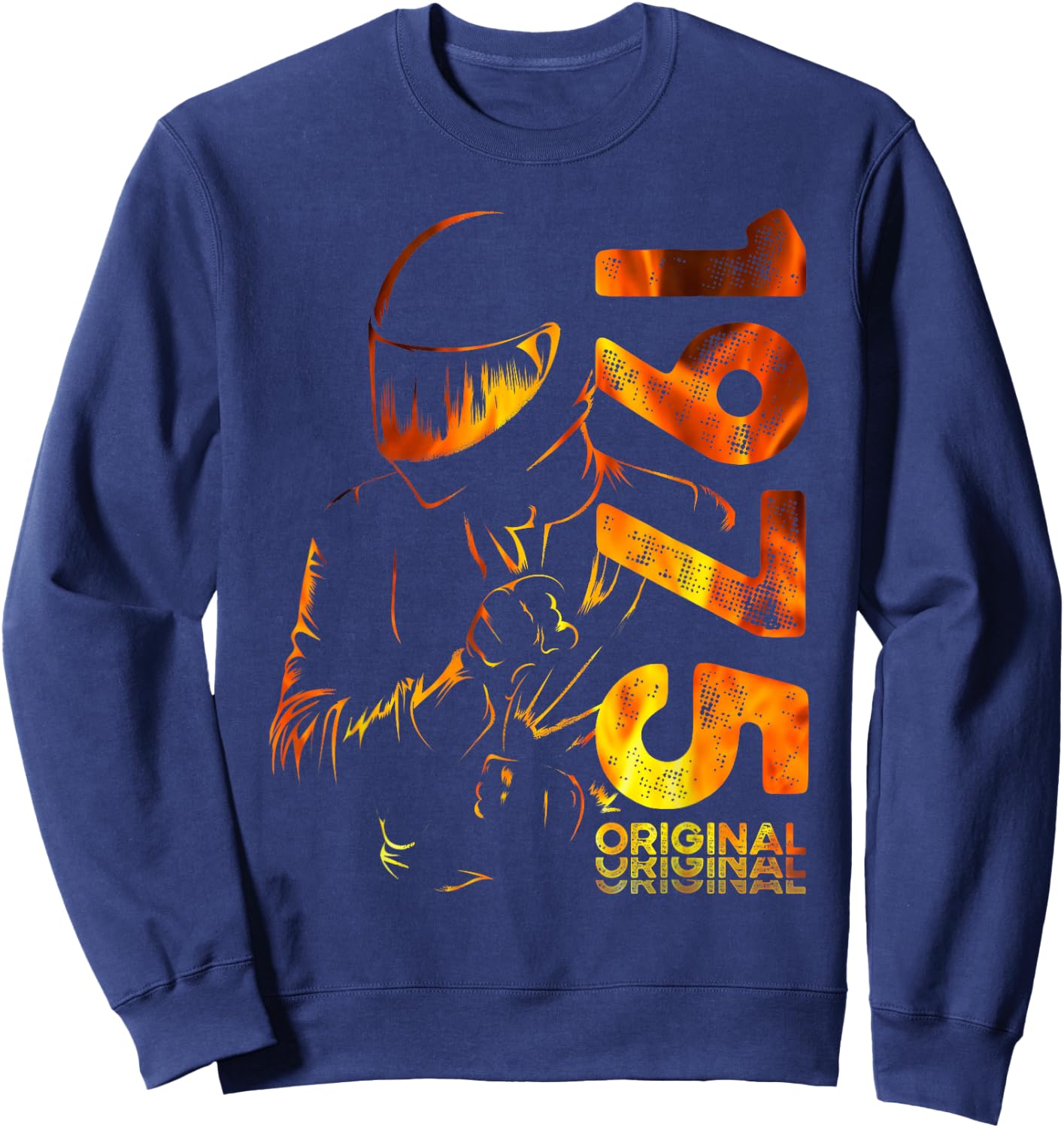 50th Birthday Man Motorcycle Biker Biker 1975 , Black, S Sweatshirt - Sweatshirt | Navy