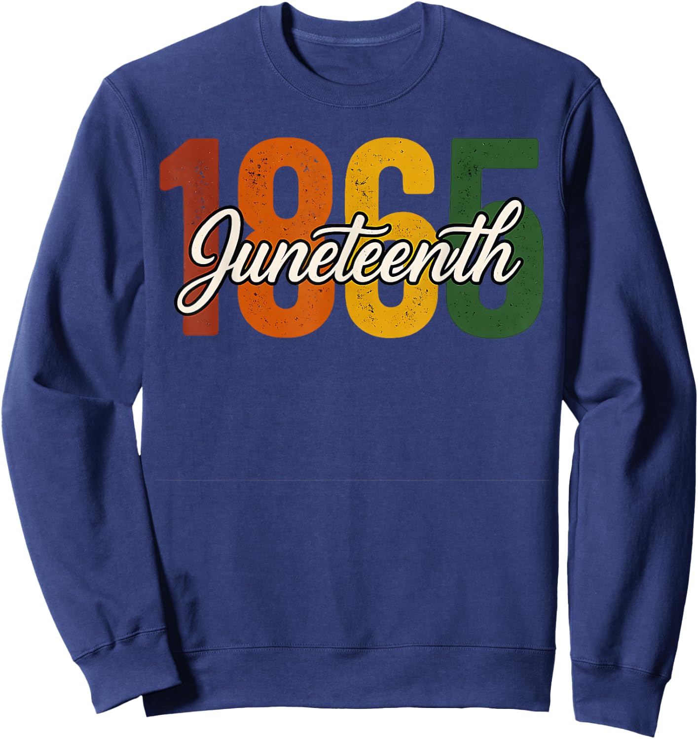 Juneteenth 1865 Black Woman African American Black History Sweatshirt - Sweatshirt | Navy